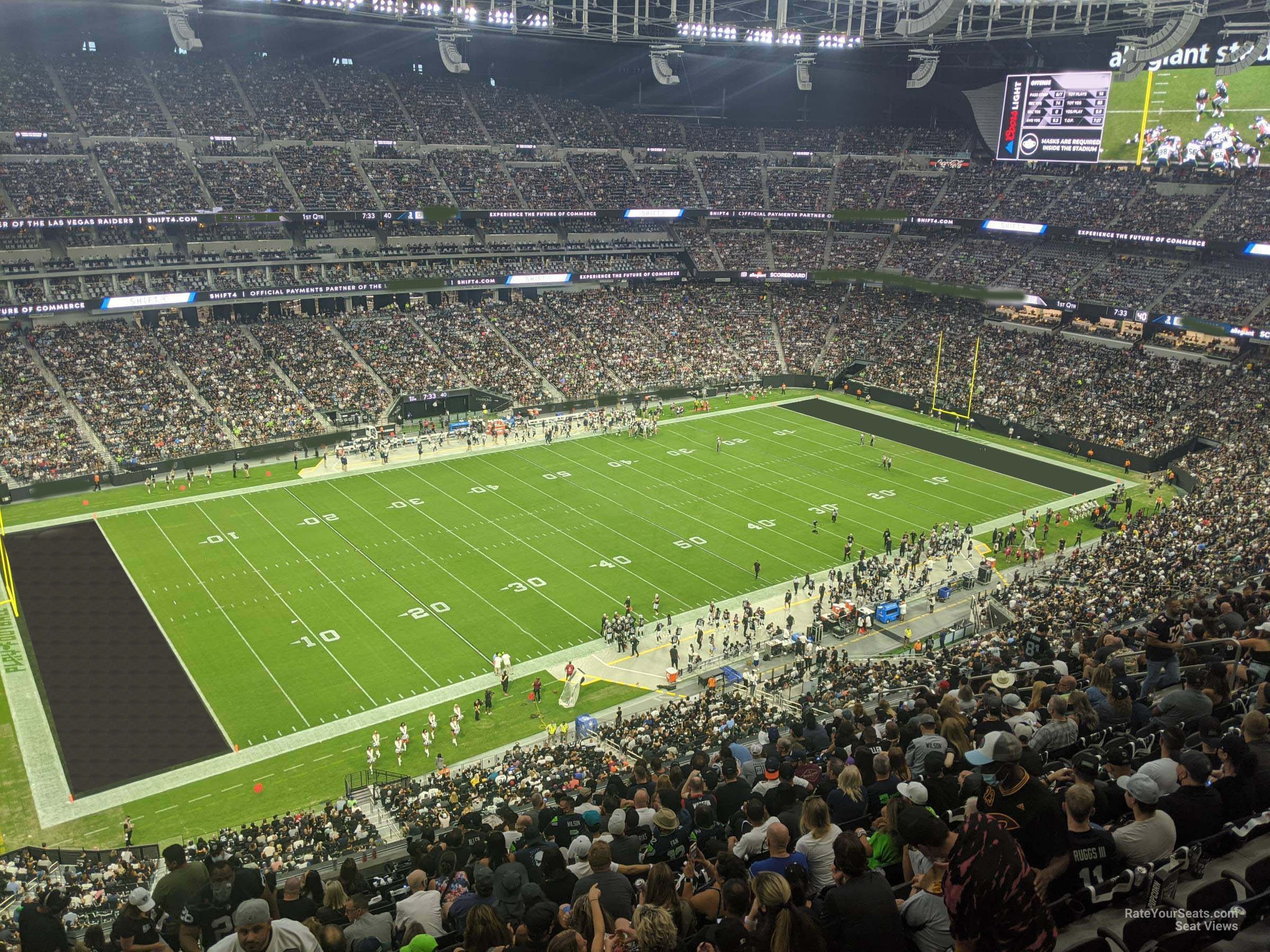 section 442 seat view  for football - allegiant stadium