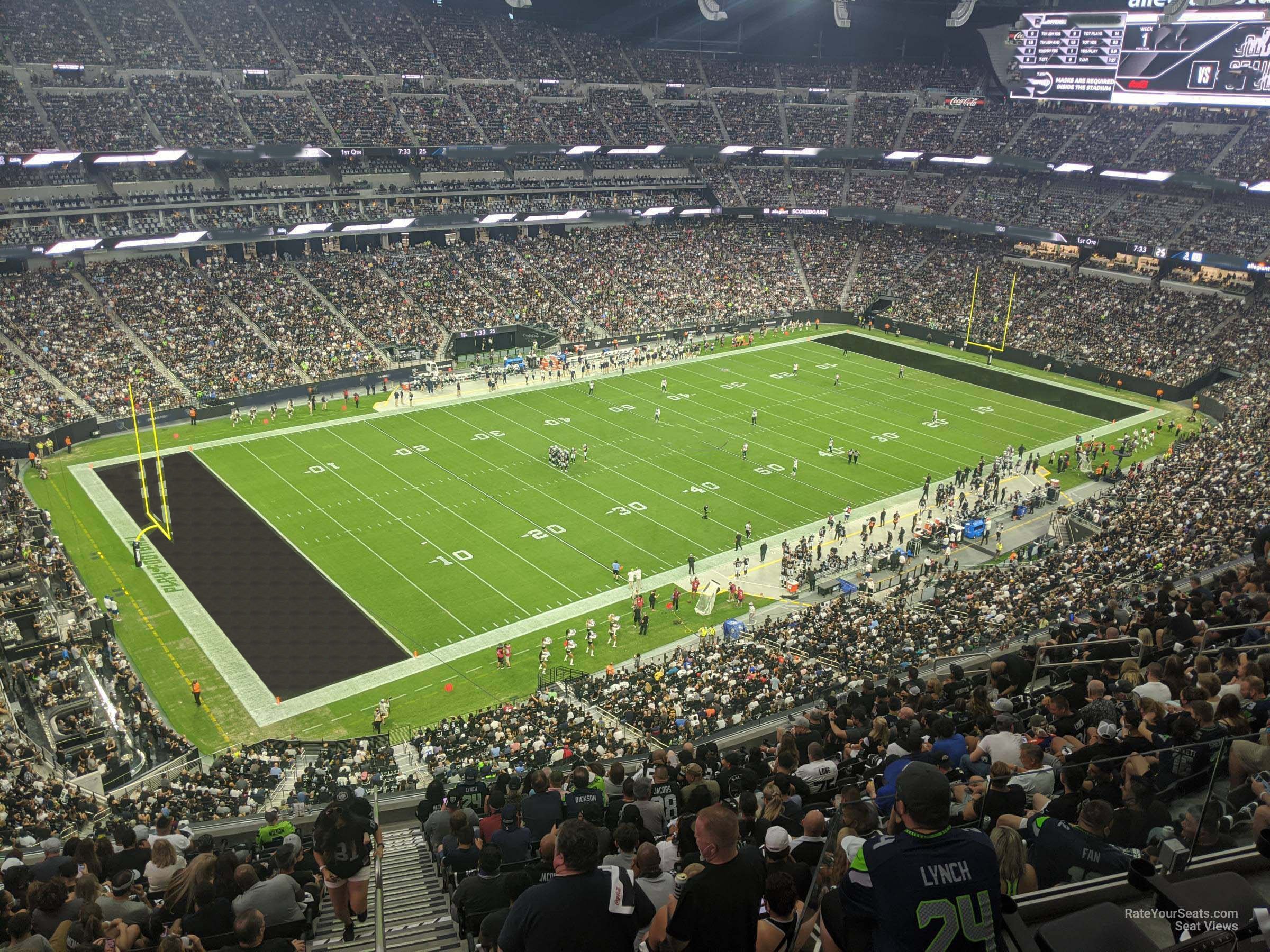section 444 seat view  for football - allegiant stadium