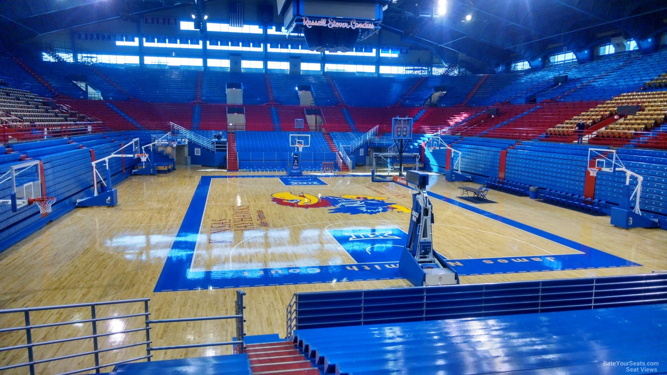 section 1, row 1 seat view  - allen fieldhouse