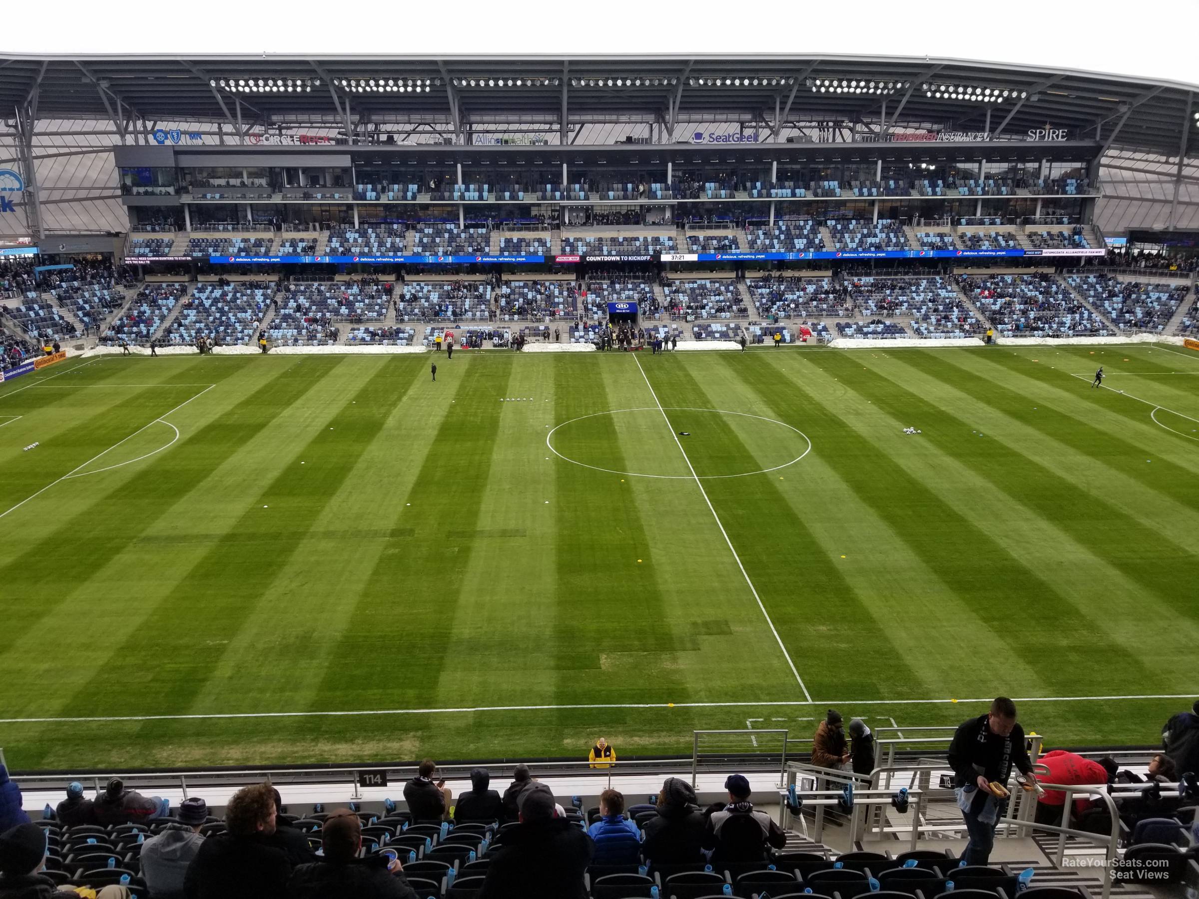 section 114, row 14 seat view  - allianz field