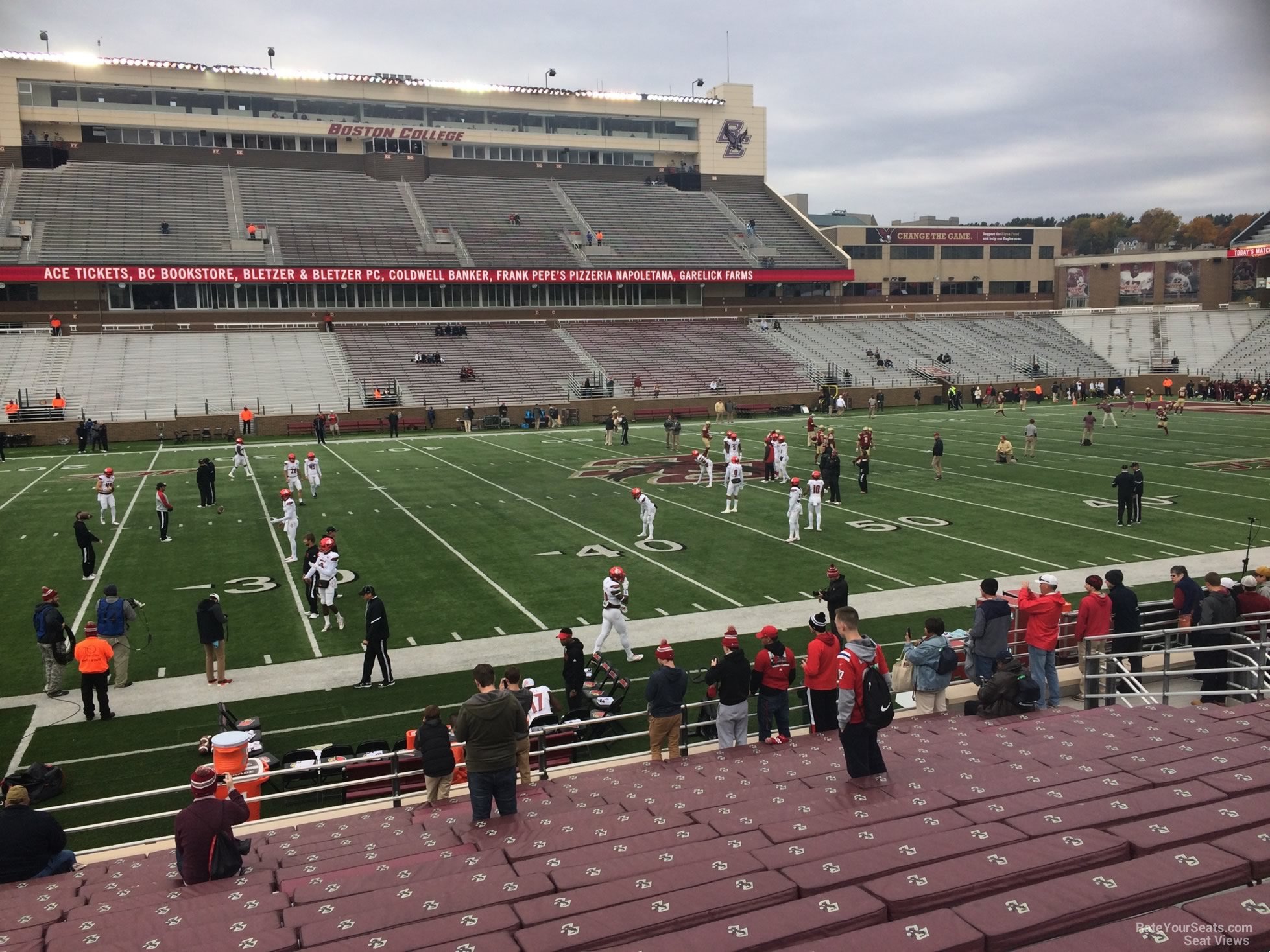 section q, row 20 seat view  - alumni stadium