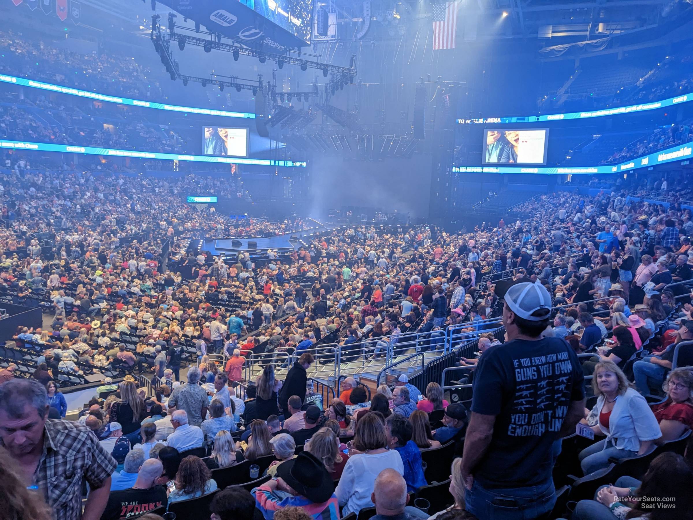 section 104, row x seat view  for concert - amalie arena