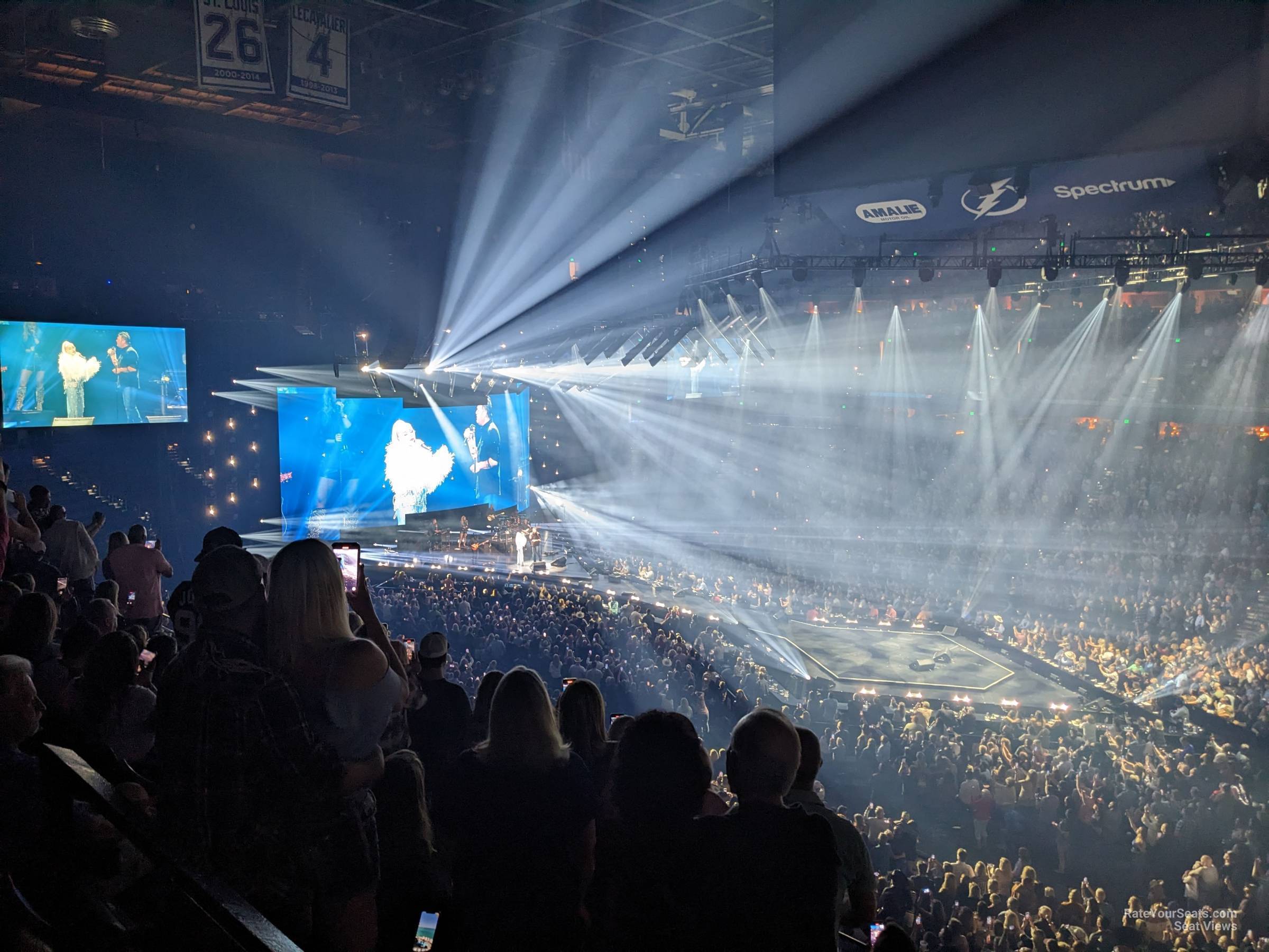 section 214, row b seat view  for concert - amalie arena