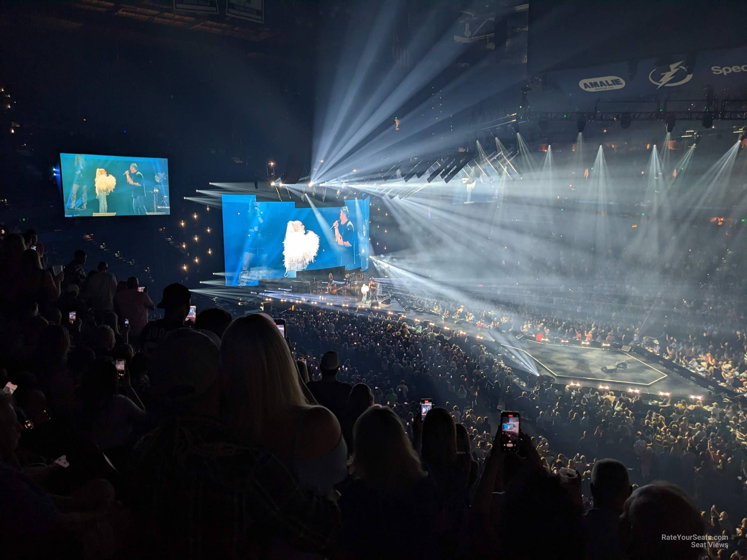 section 215, row d seat view  for concert - amalie arena