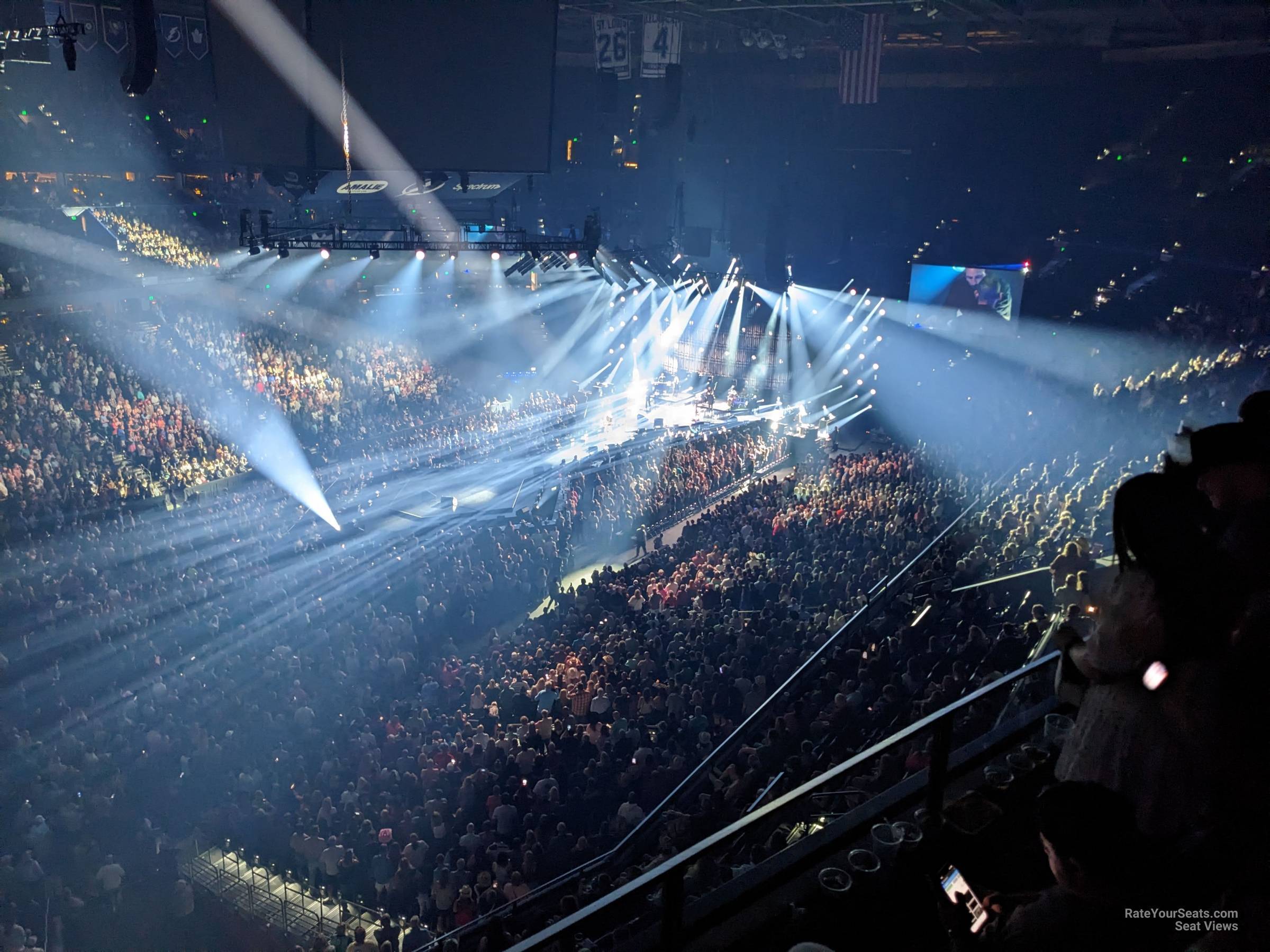 section 304, row f seat view  for concert - amalie arena