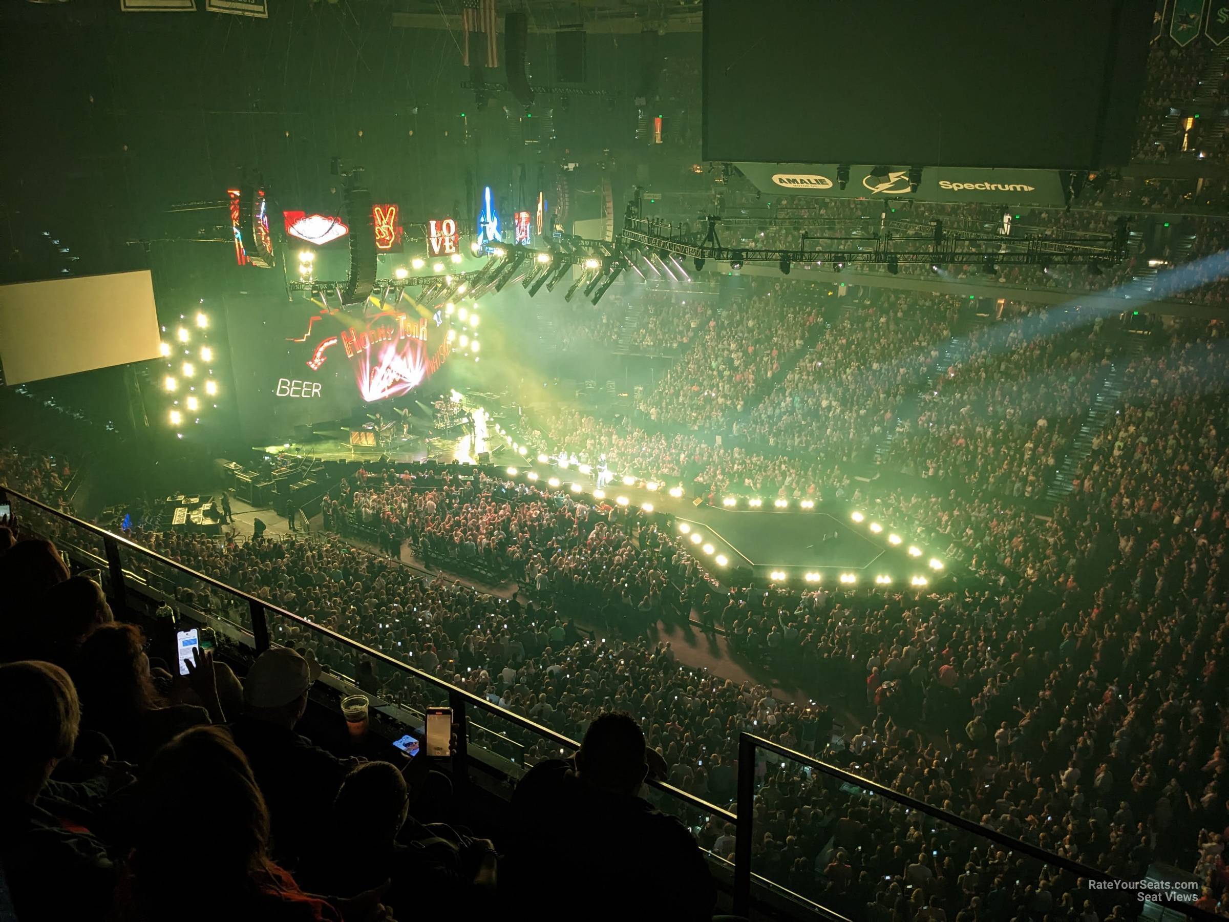 section 314, row f seat view  for concert - amalie arena