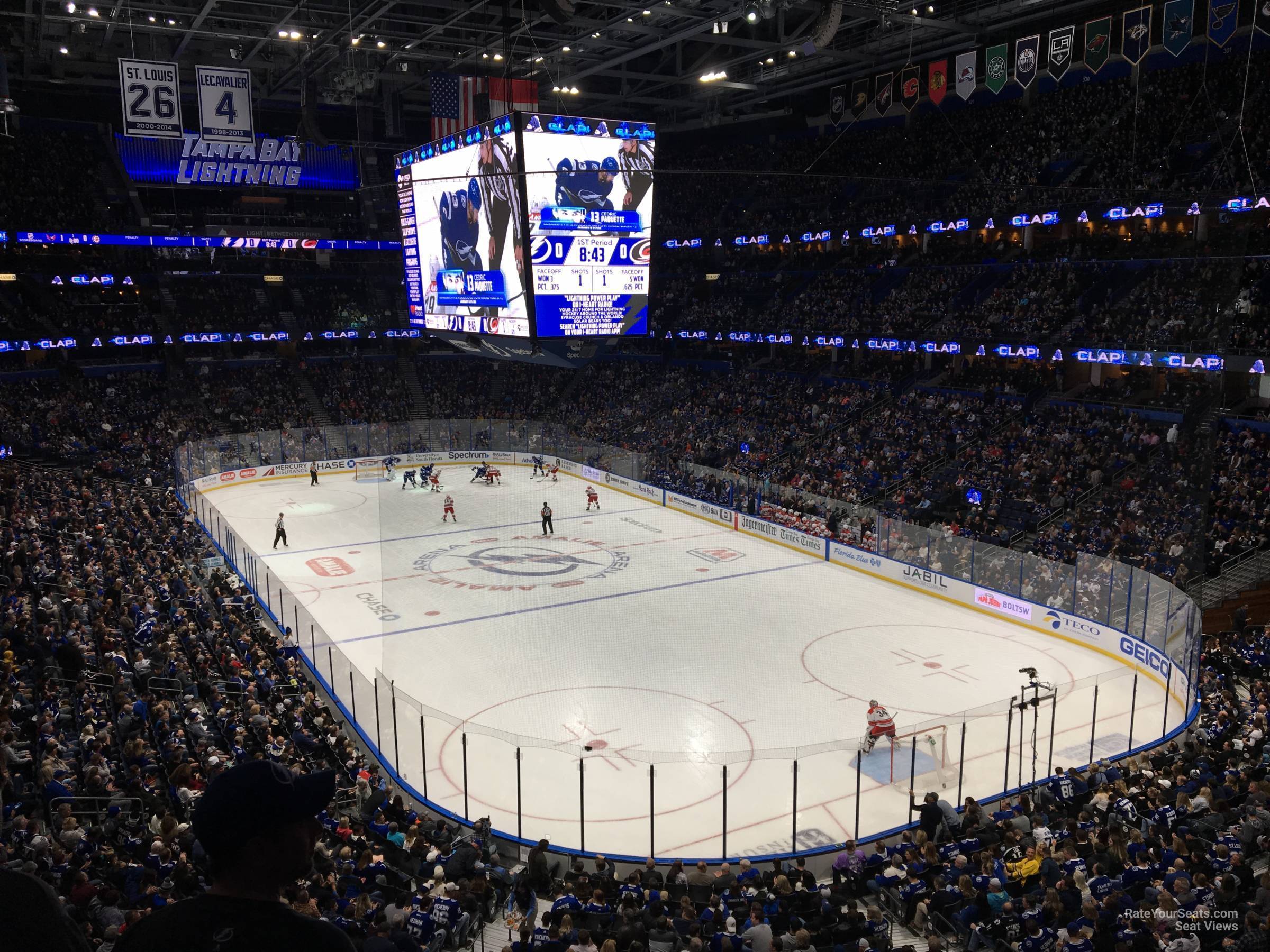 section 211, row d seat view  for hockey - amalie arena