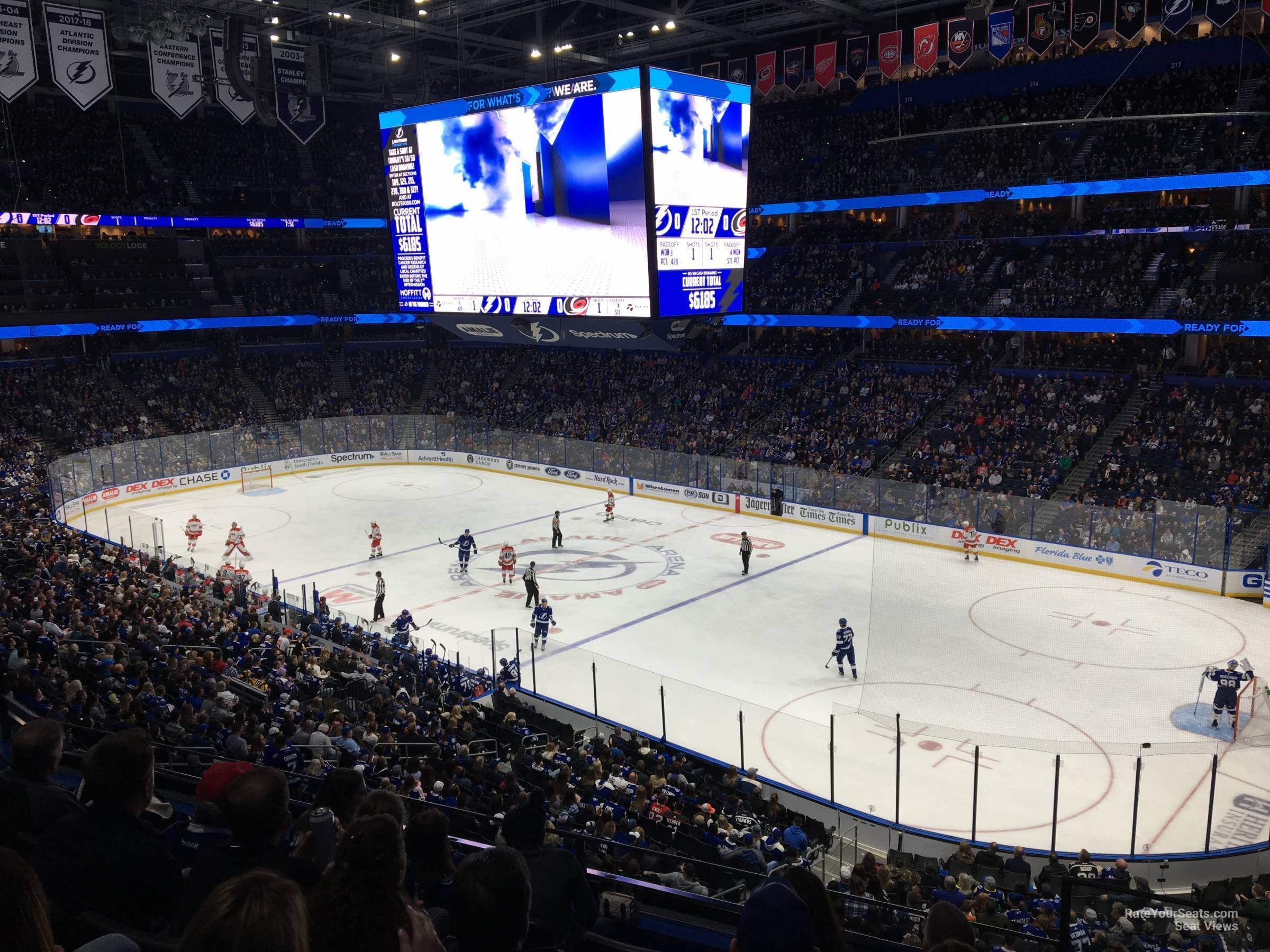 section 228, row d seat view  for hockey - amalie arena