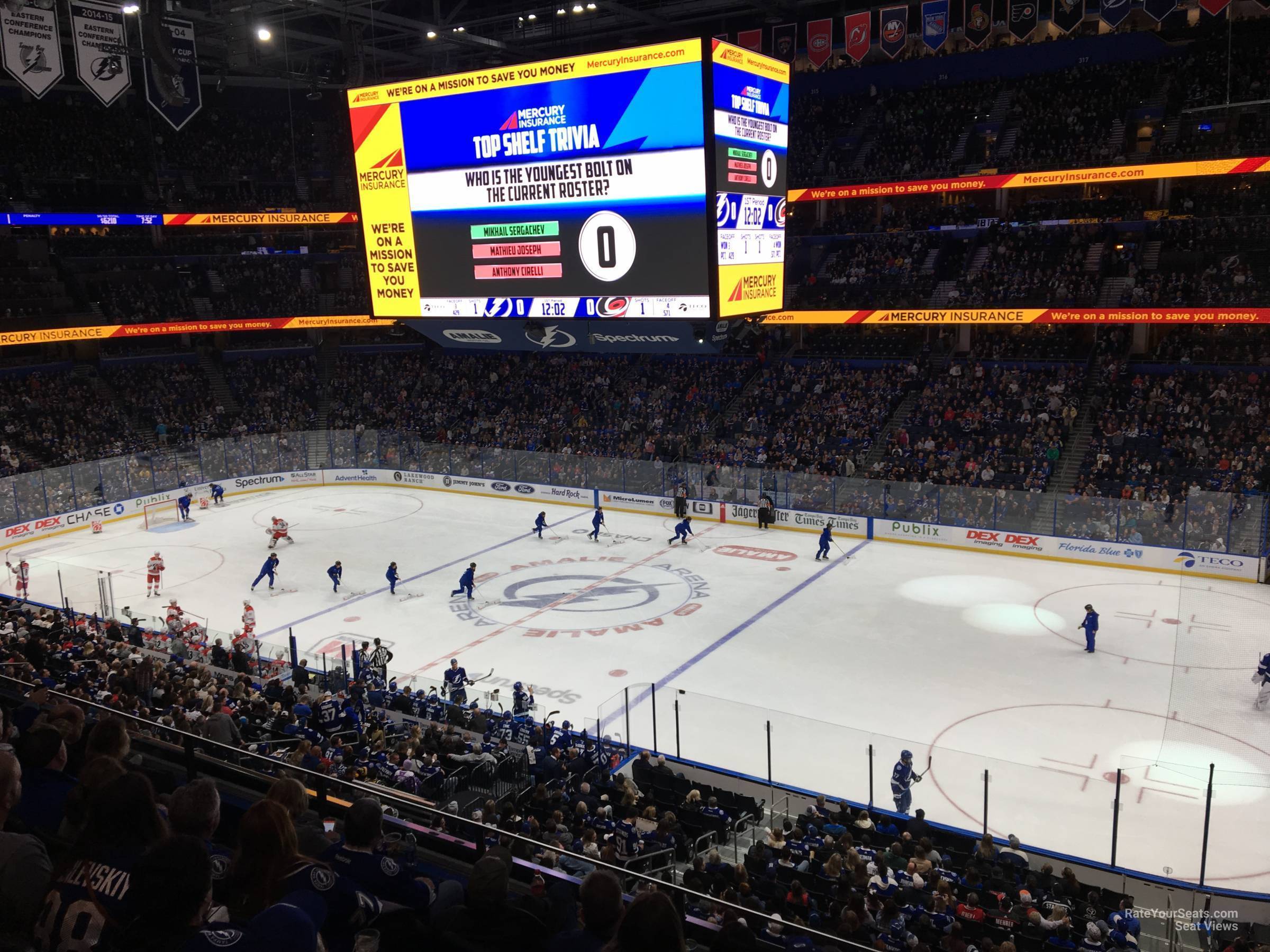 section 229, row d seat view  for hockey - amalie arena