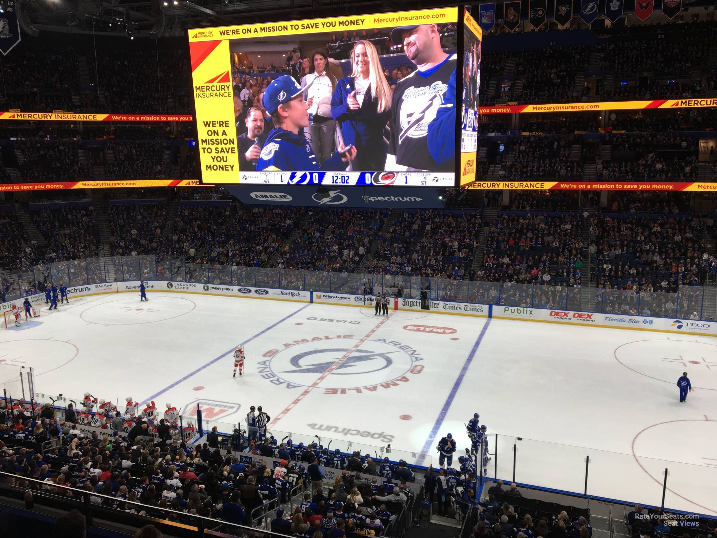 section 230, row d seat view  for hockey - amalie arena