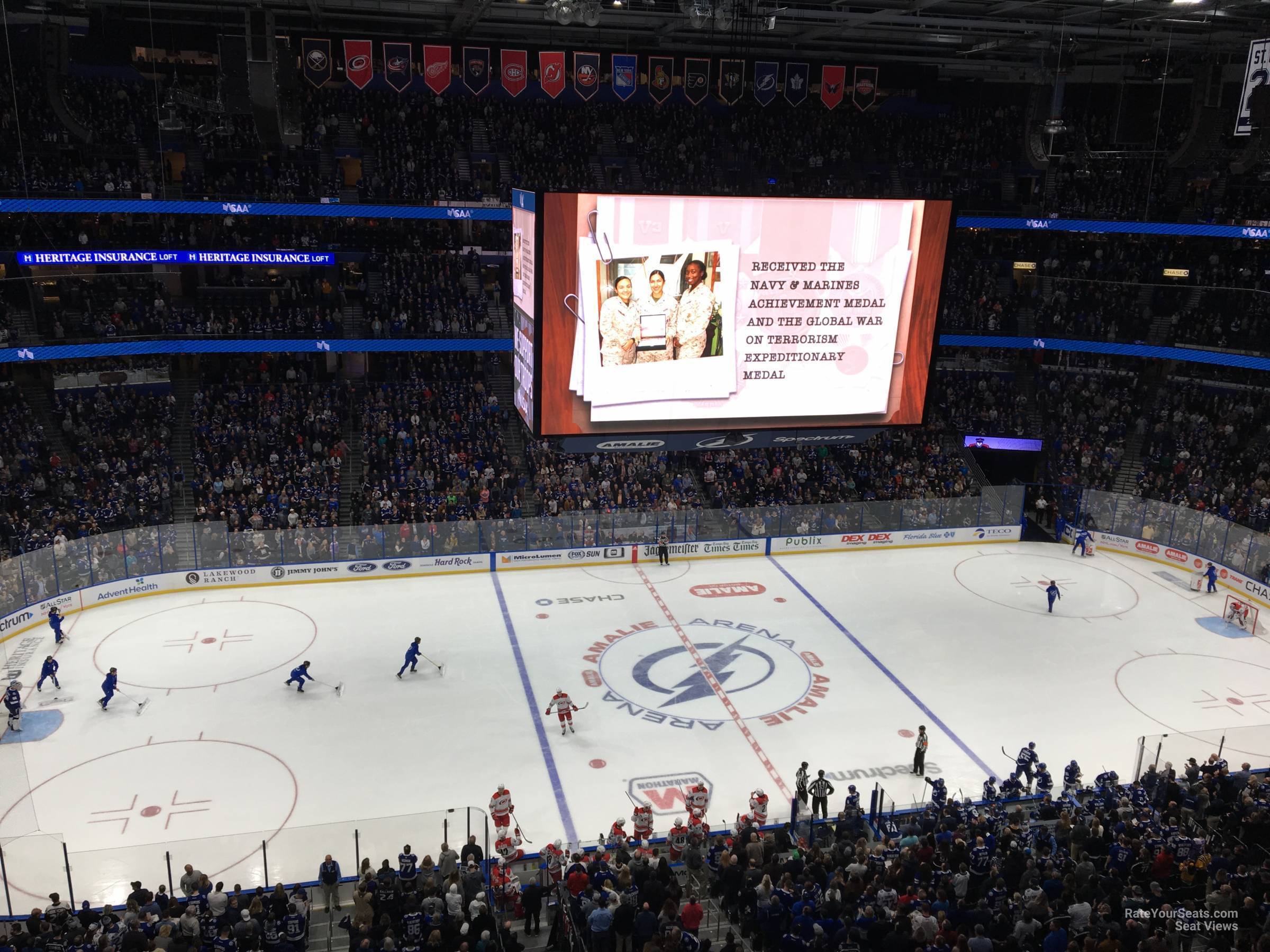 section 302, row c seat view  for hockey - amalie arena