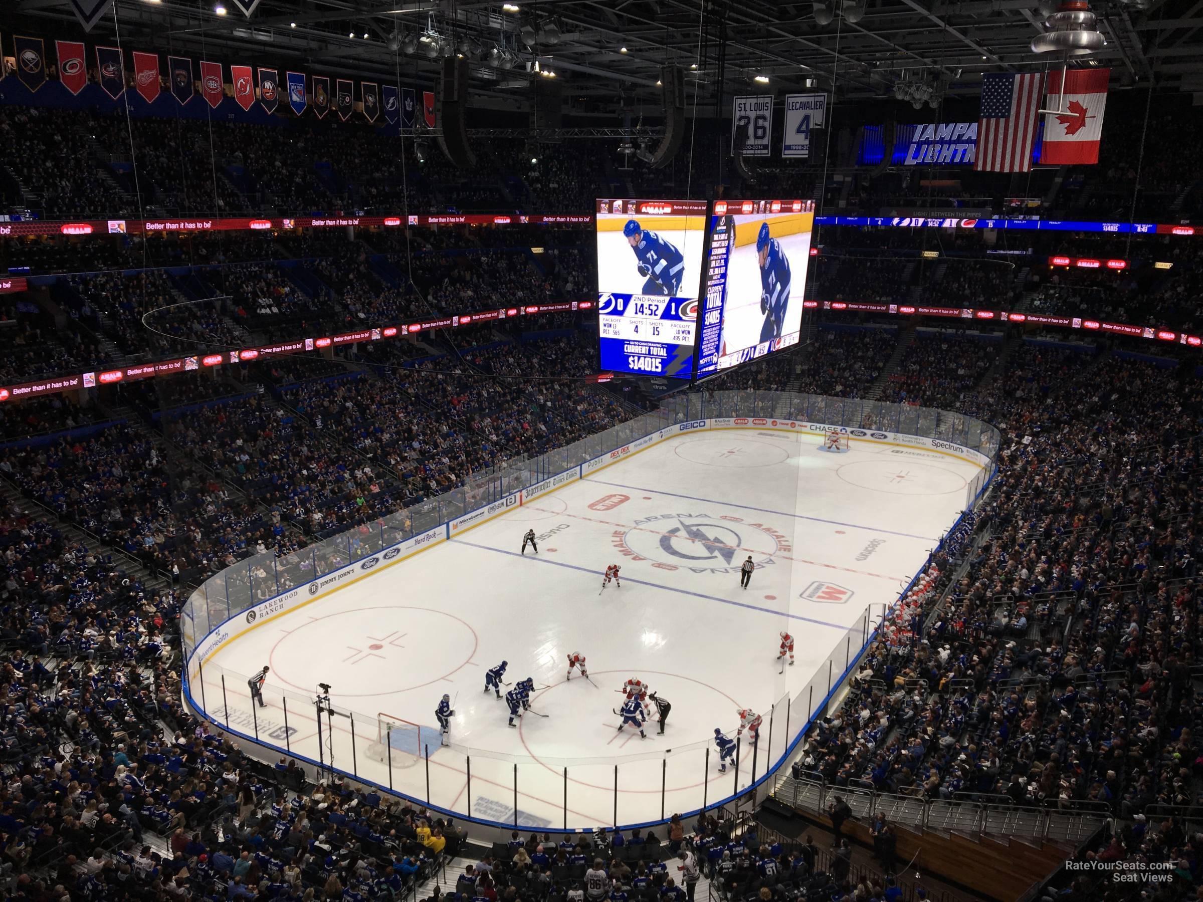 section 306, row c seat view  for hockey - amalie arena
