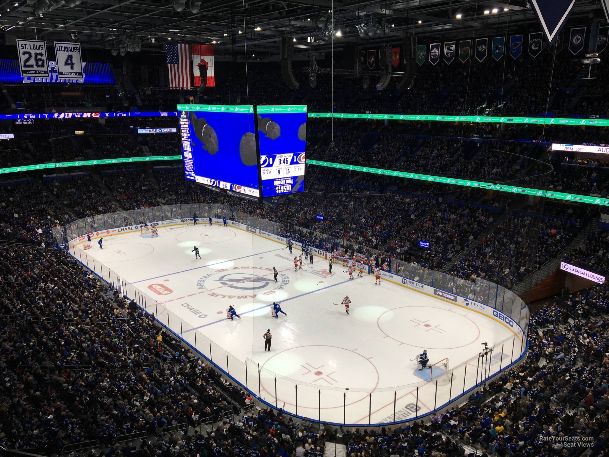 section 311, row c seat view  for hockey - amalie arena