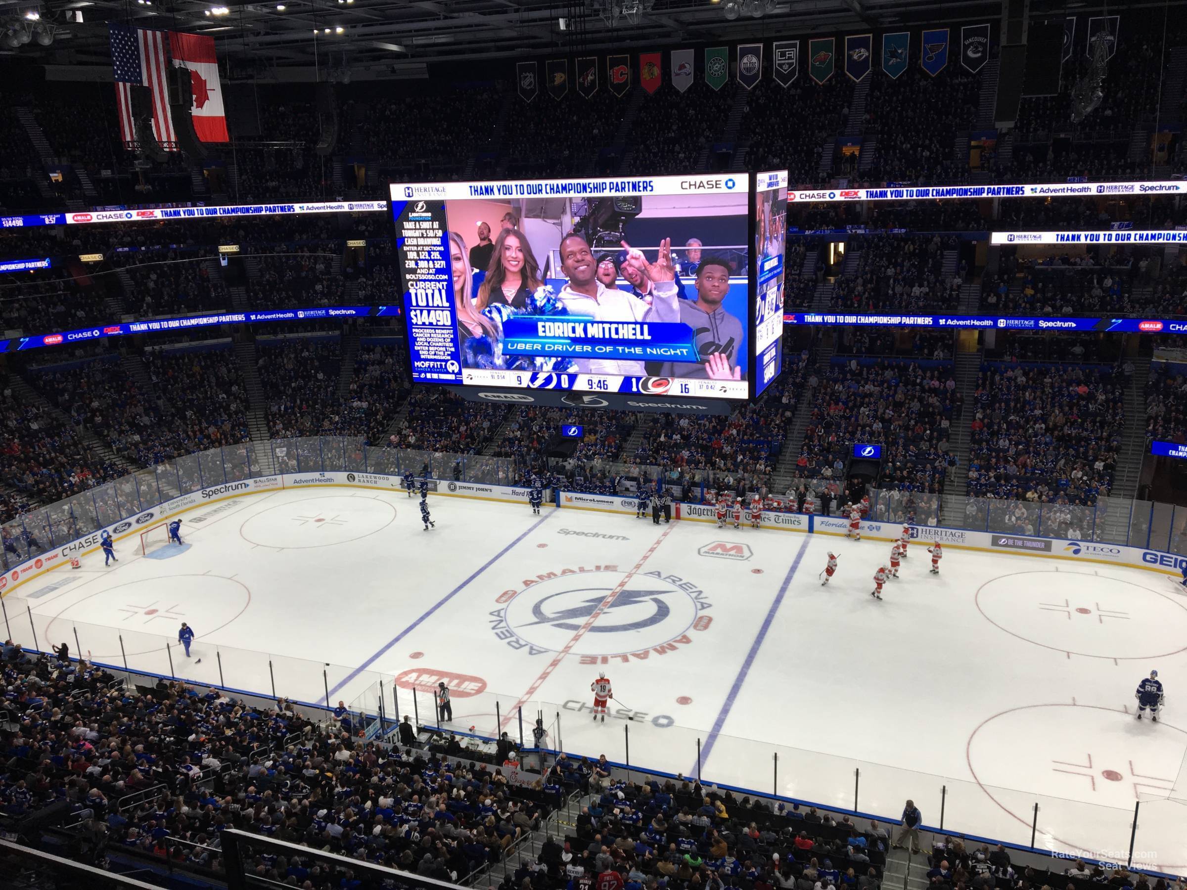 section 314, row c seat view  for hockey - amalie arena