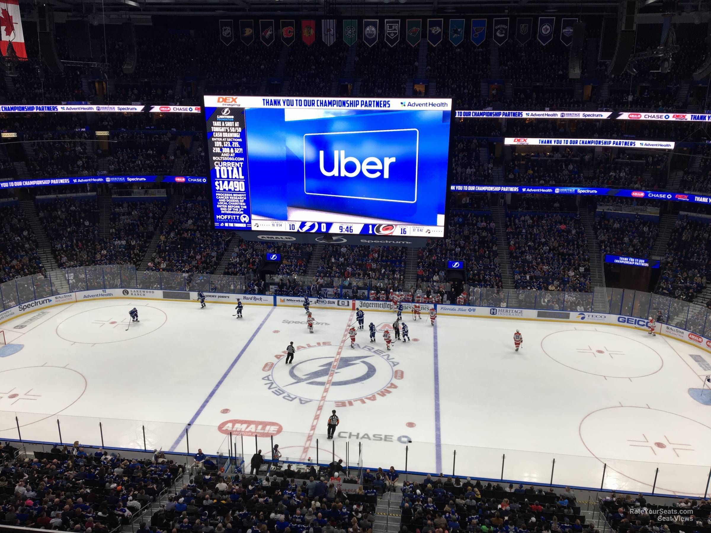 section 315, row c seat view  for hockey - amalie arena