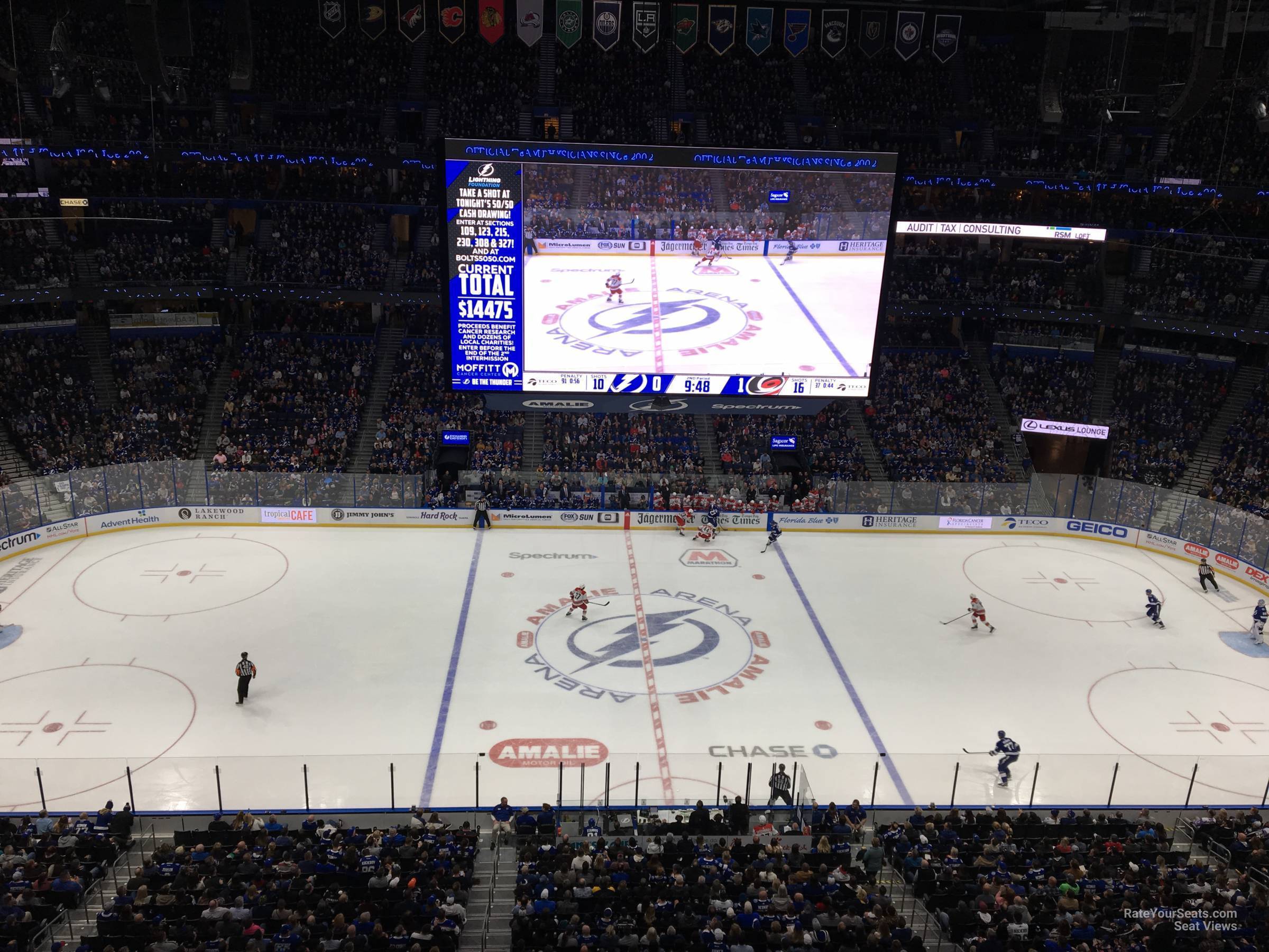 section 316, row c seat view  for hockey - amalie arena