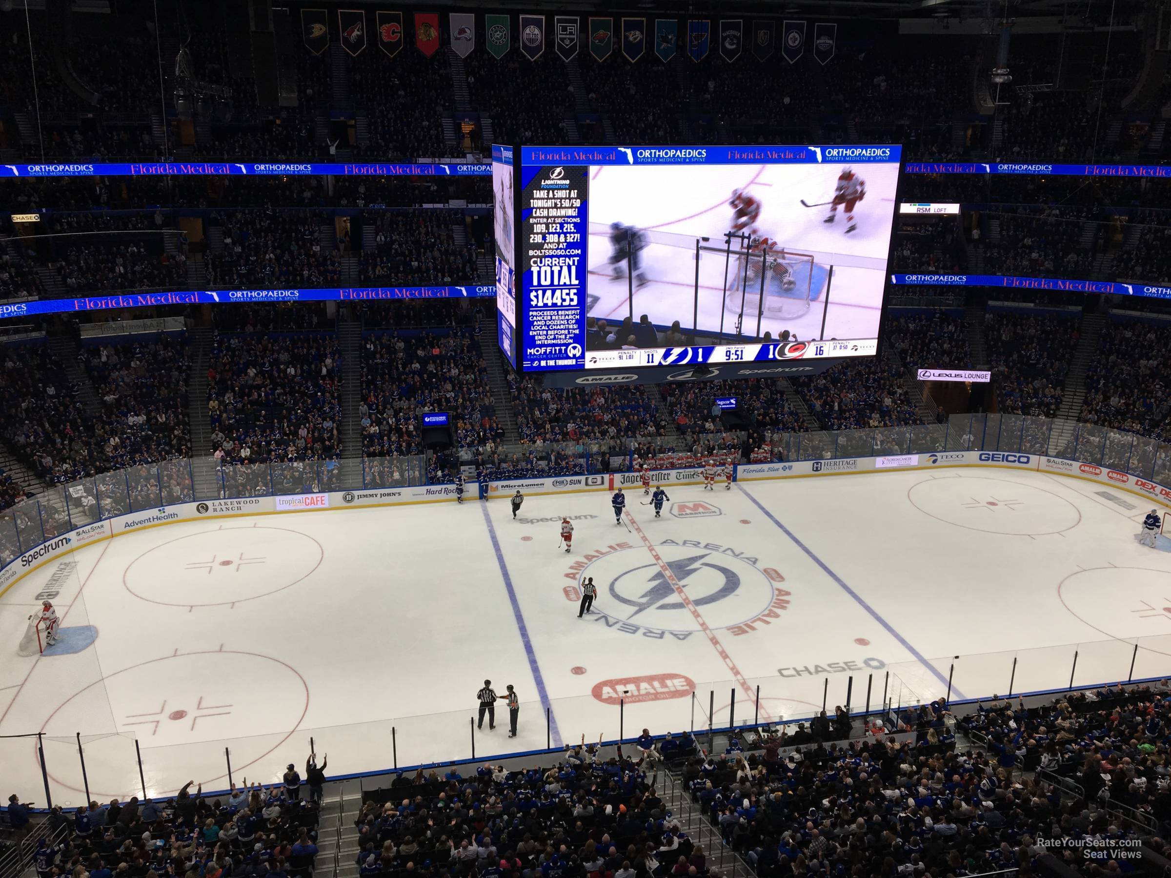 section 317, row c seat view  for hockey - amalie arena
