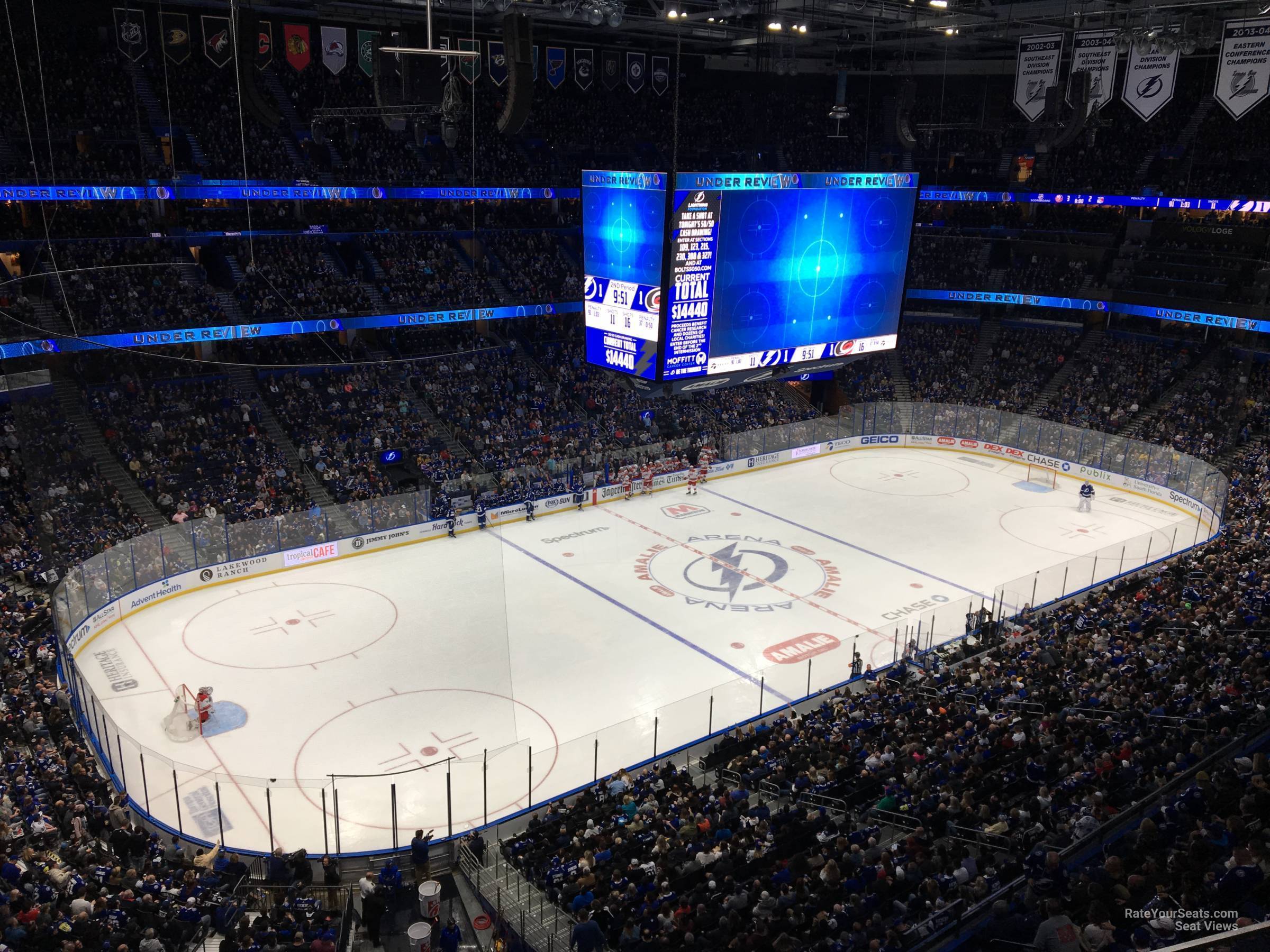 section 319, row c seat view  for hockey - amalie arena
