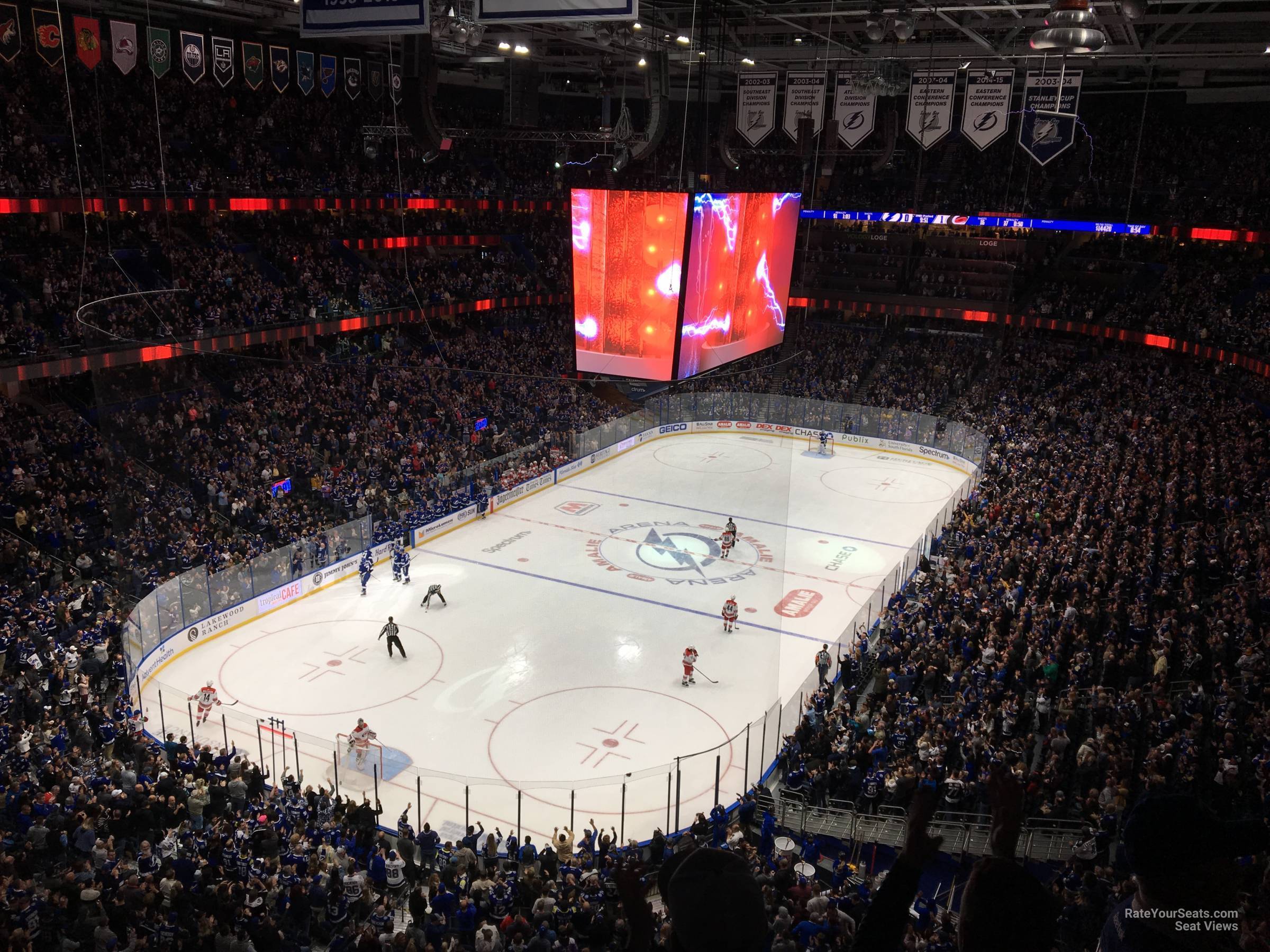 section 321, row c seat view  for hockey - benchmark international arena