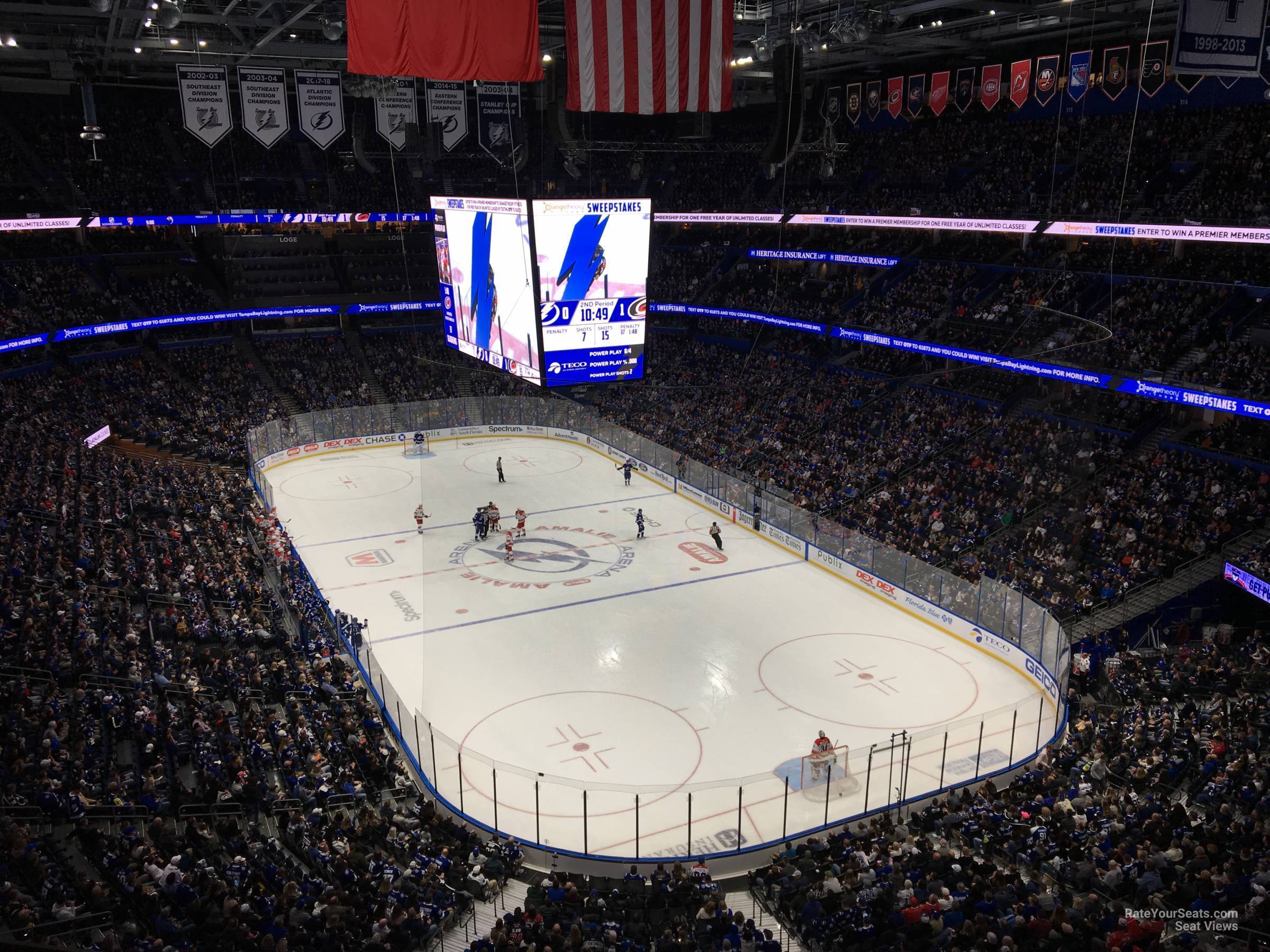 section 325, row c seat view  for hockey - amalie arena