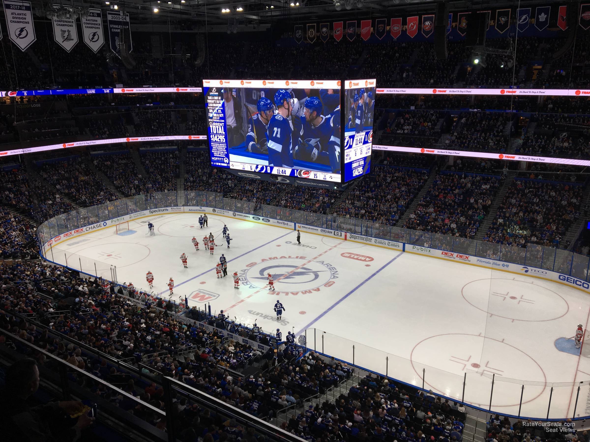 section 328, row c seat view  for hockey - amalie arena