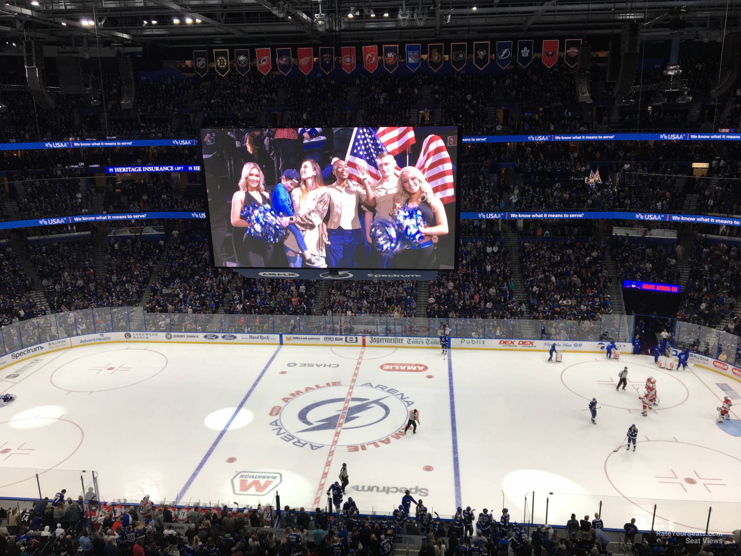 section 330, row c seat view  for hockey - amalie arena