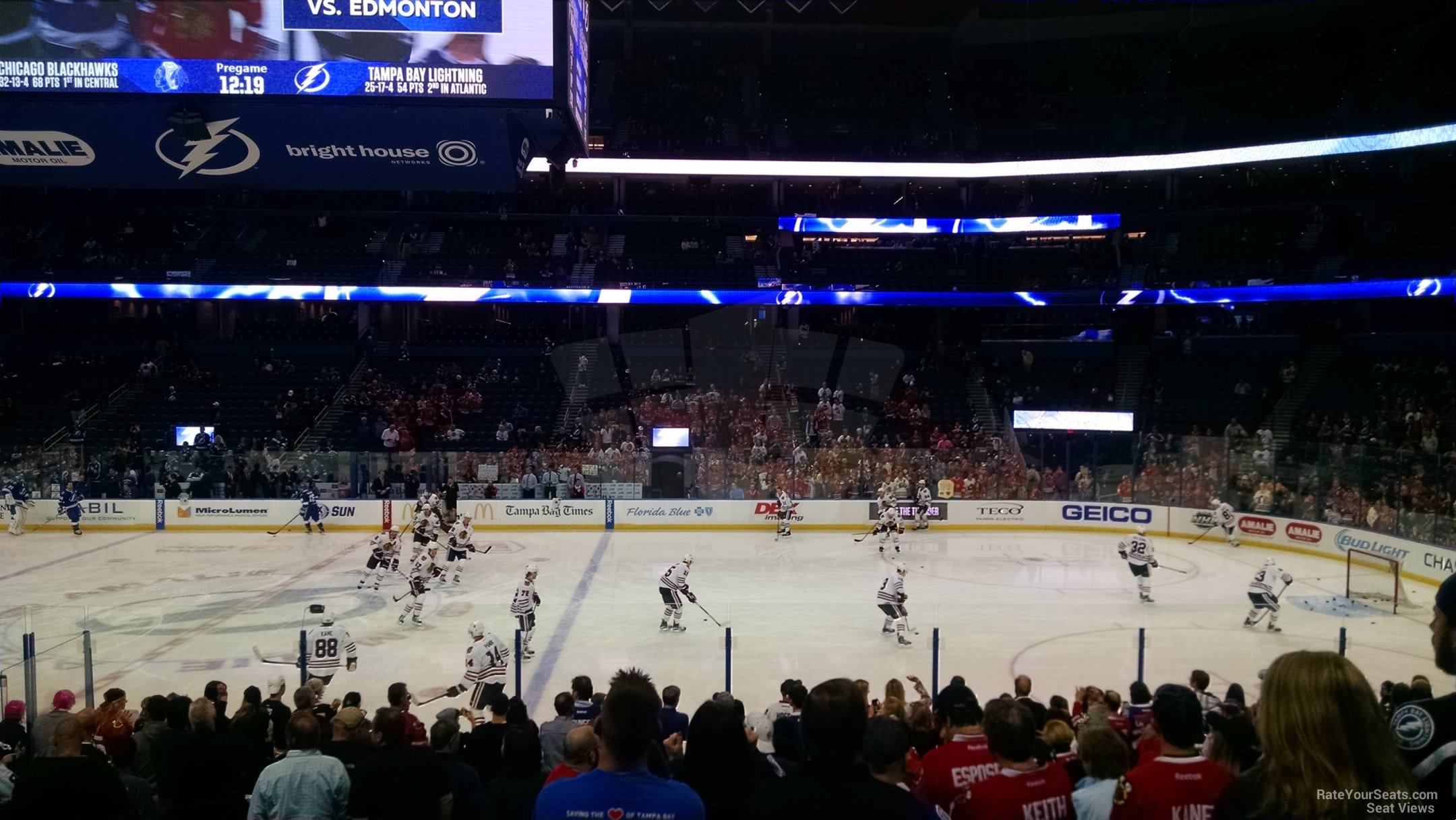section 130, row s seat view  for hockey - benchmark international arena
