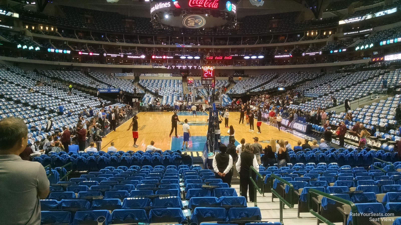 section 101, row d seat view  for basketball - american airlines center