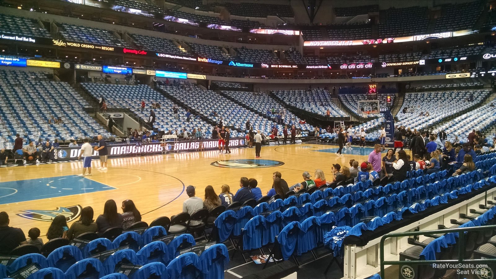 section 108, row d seat view  for basketball - american airlines center