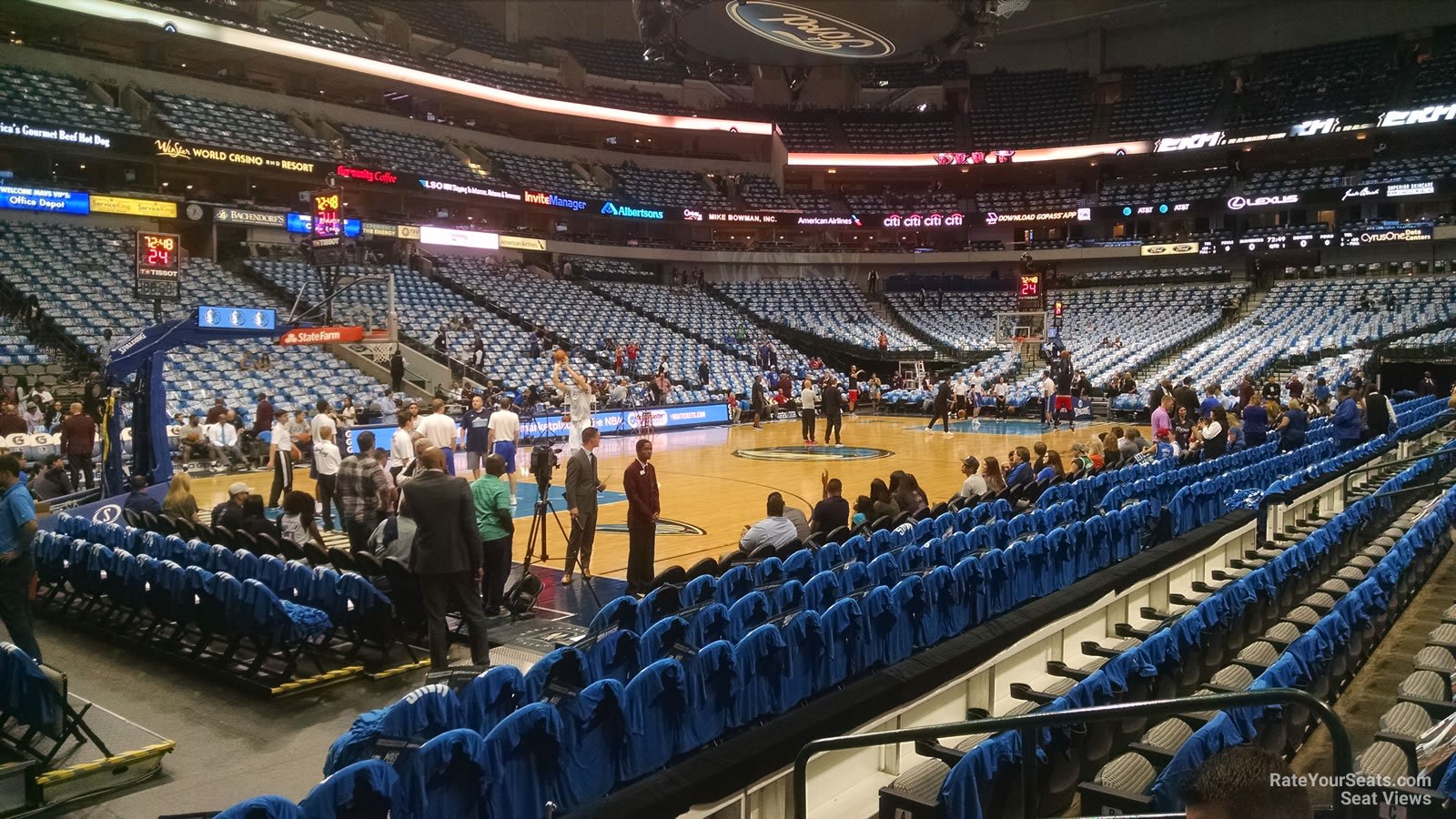 section 109, row d seat view  for basketball - american airlines center