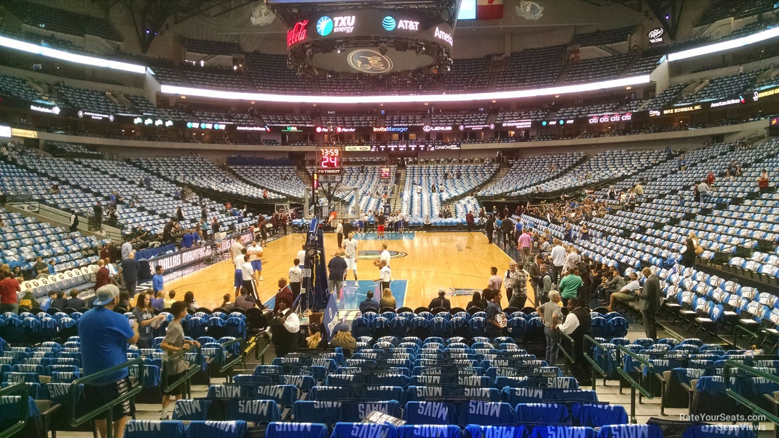 section 112, row d seat view  for basketball - american airlines center