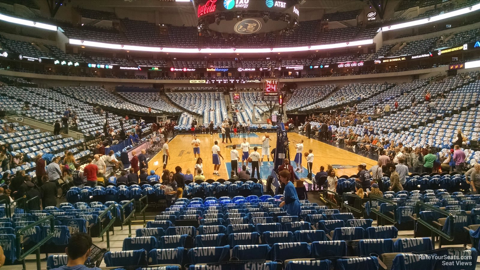 section 113, row d seat view  for basketball - american airlines center