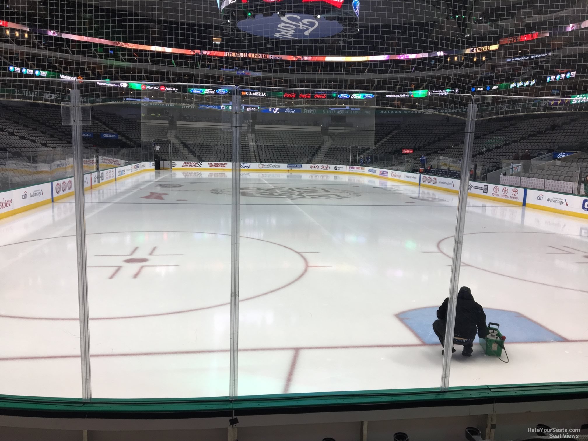 section 101, row e seat view  for hockey - american airlines center