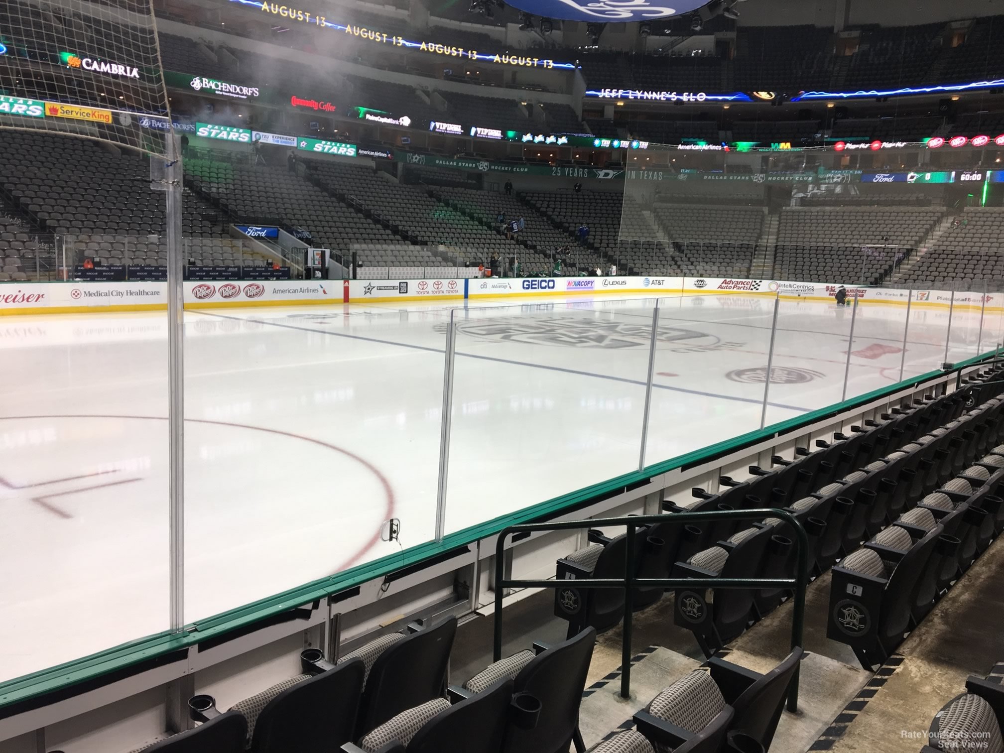 section 109, row e seat view  for hockey - american airlines center