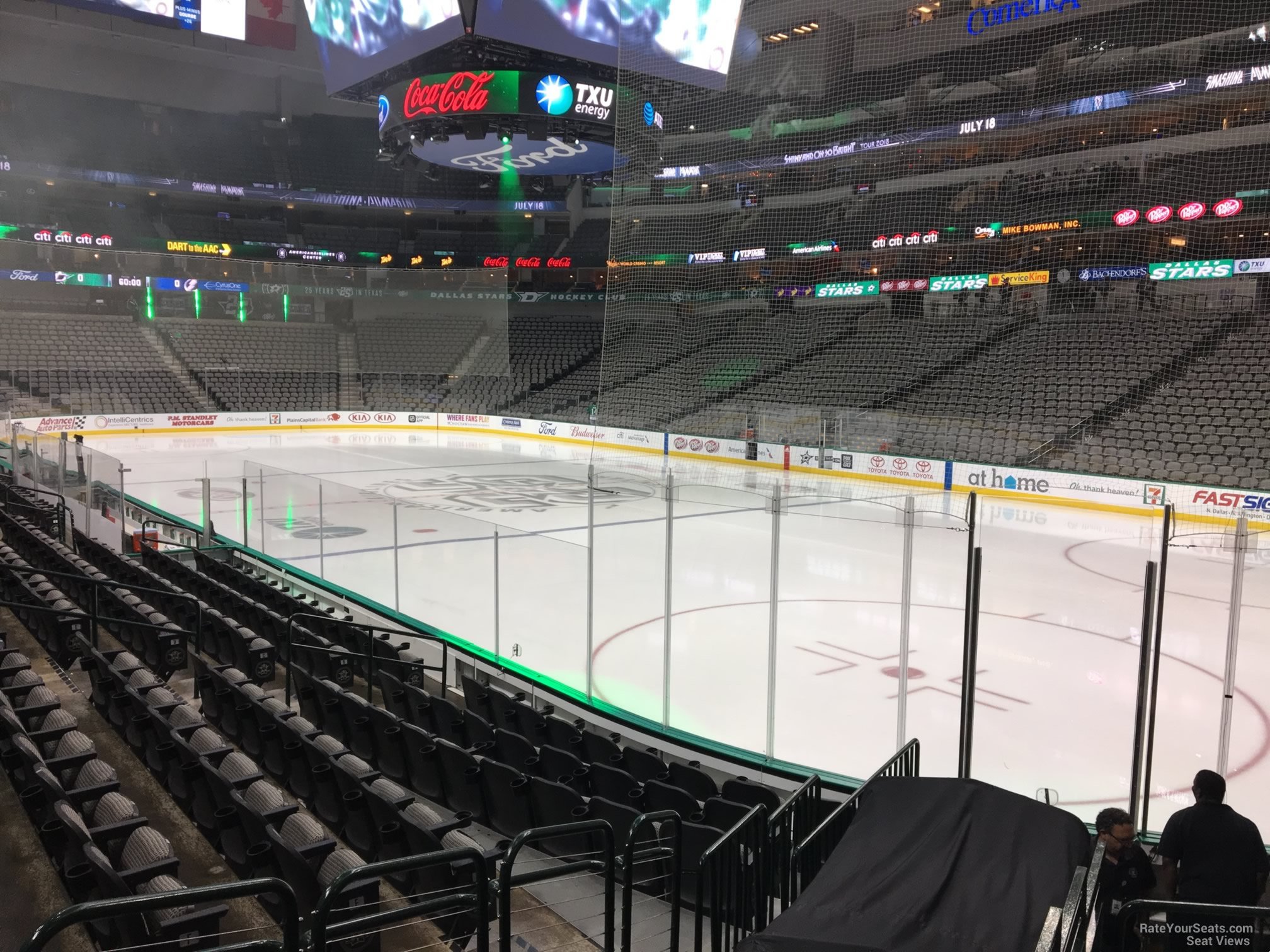 section 115, row k seat view  for hockey - american airlines center