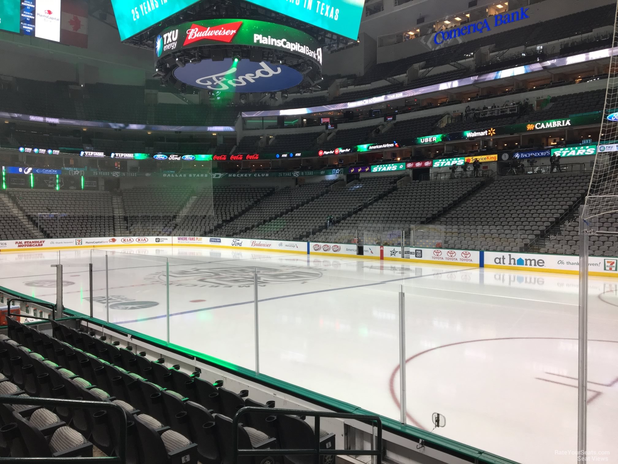section 116, row f seat view  for hockey - american airlines center