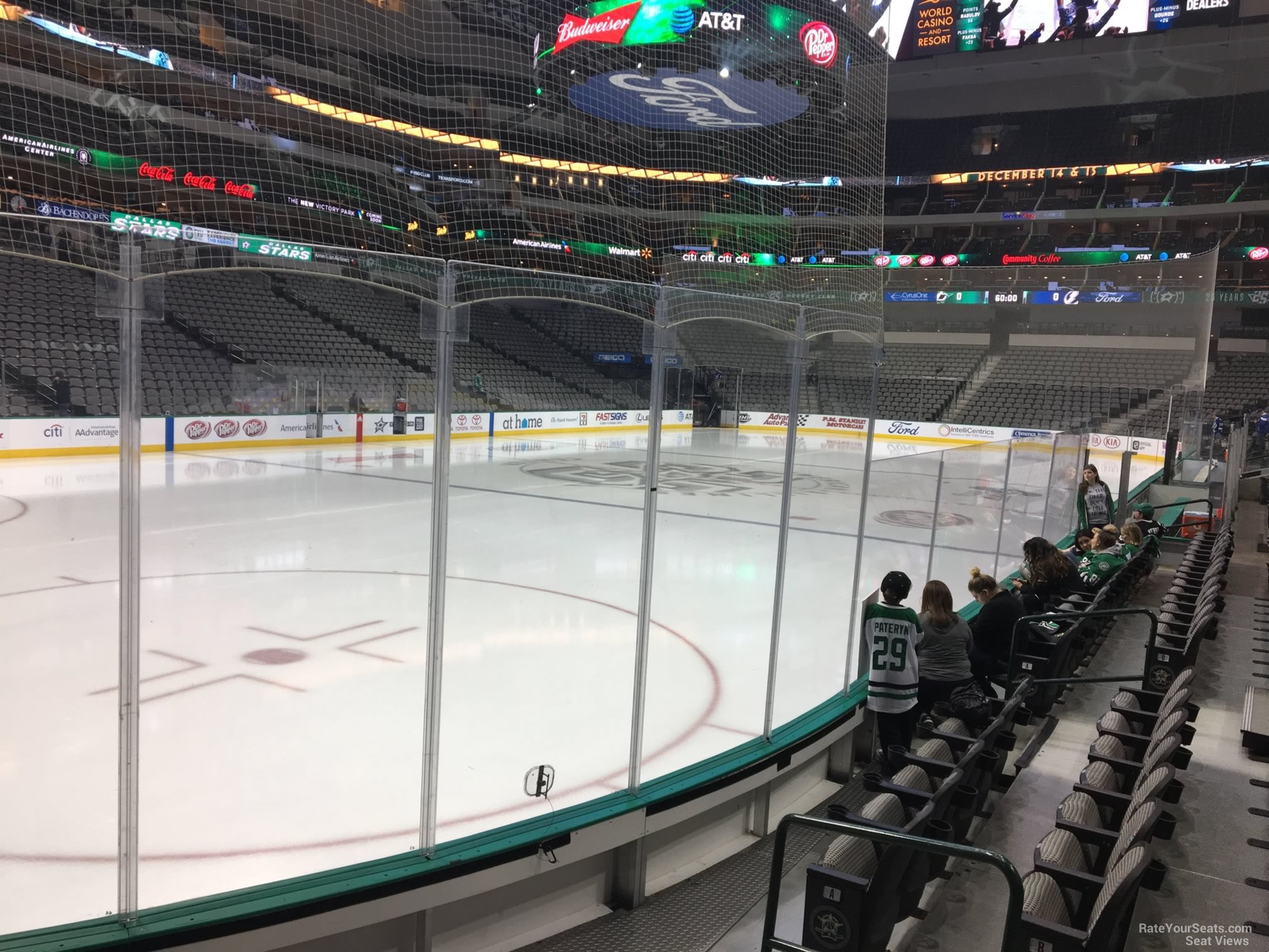section 122, row e seat view  for hockey - american airlines center