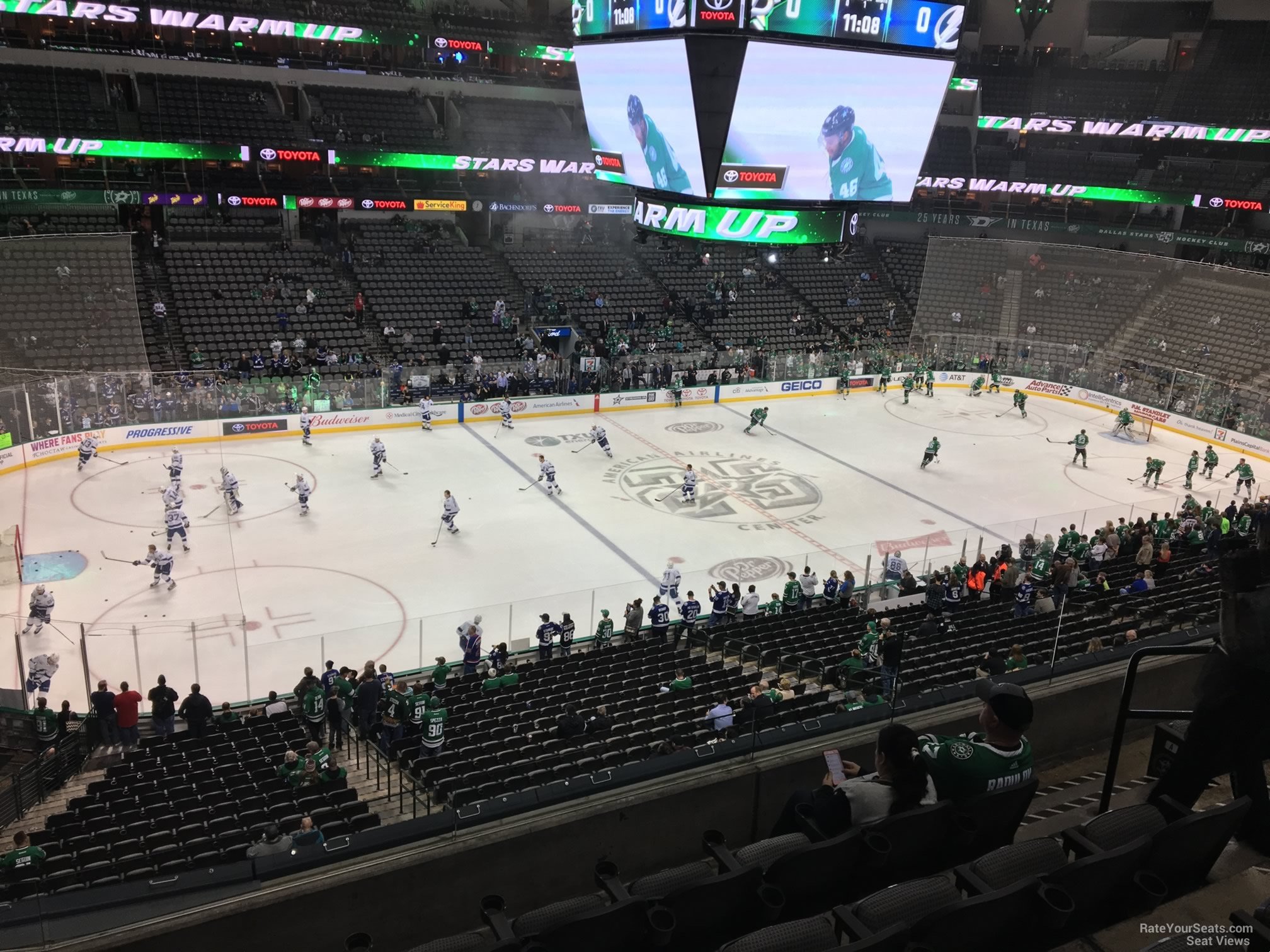 section 212, row d seat view  for hockey - american airlines center