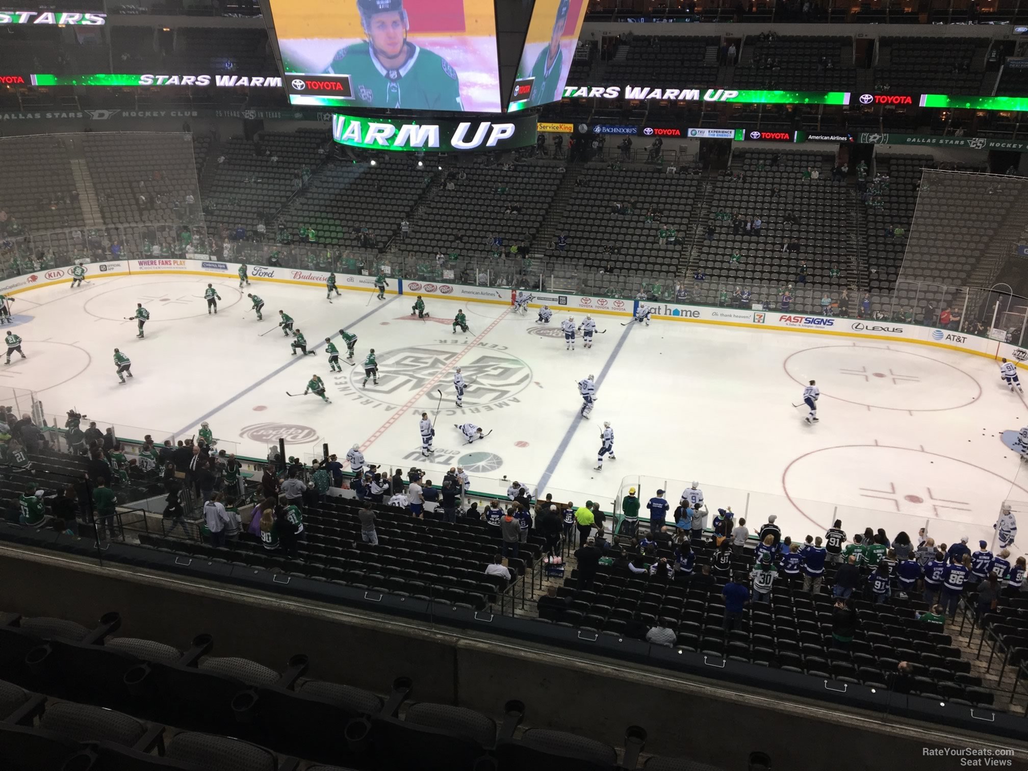 section 215, row d seat view  for hockey - american airlines center