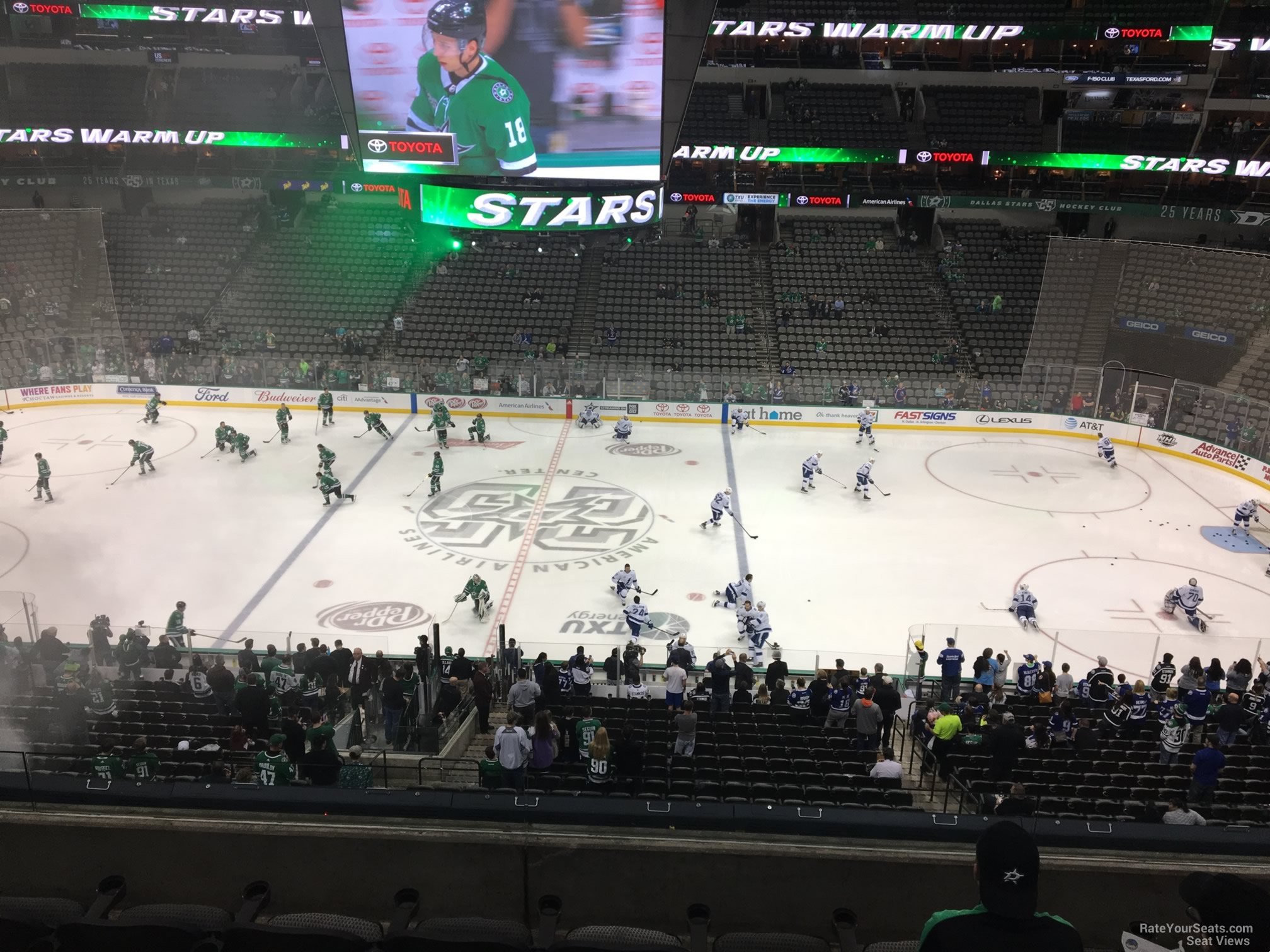section 216, row d seat view  for hockey - american airlines center