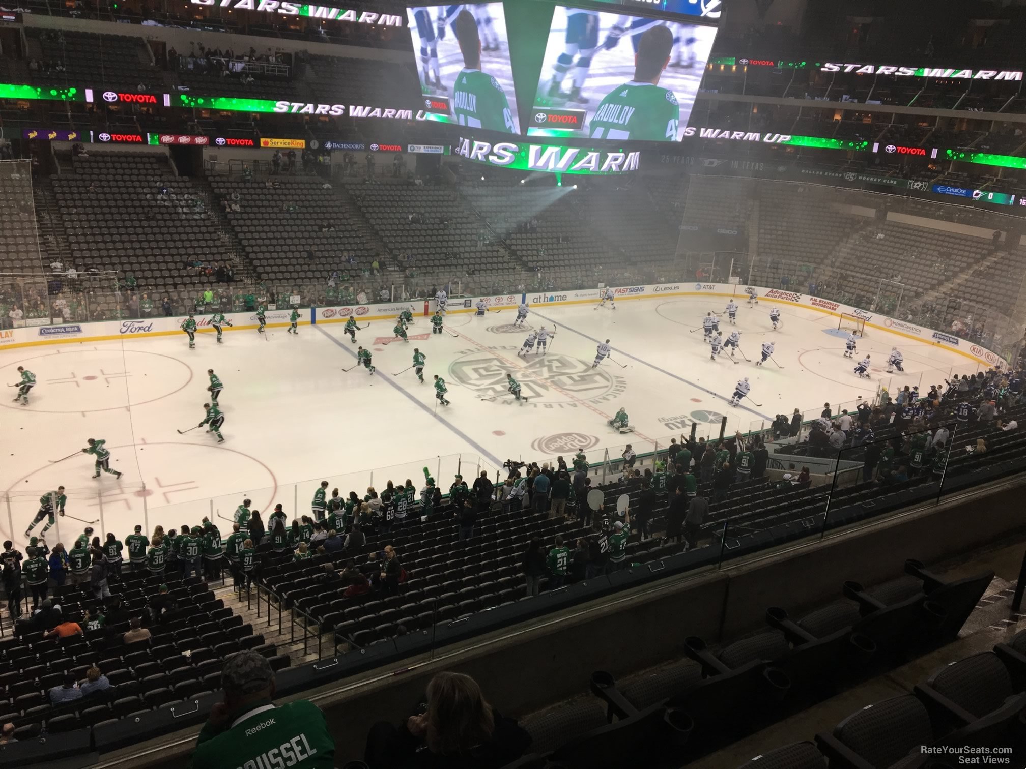section 219, row d seat view  for hockey - american airlines center