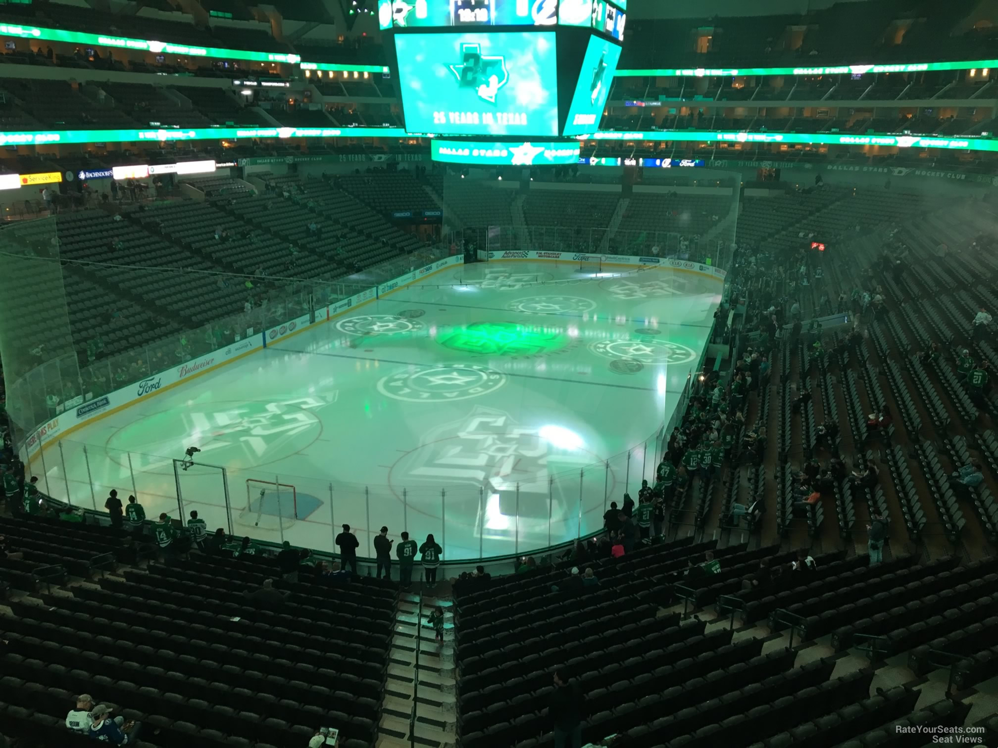 section 224, row b seat view  for hockey - american airlines center