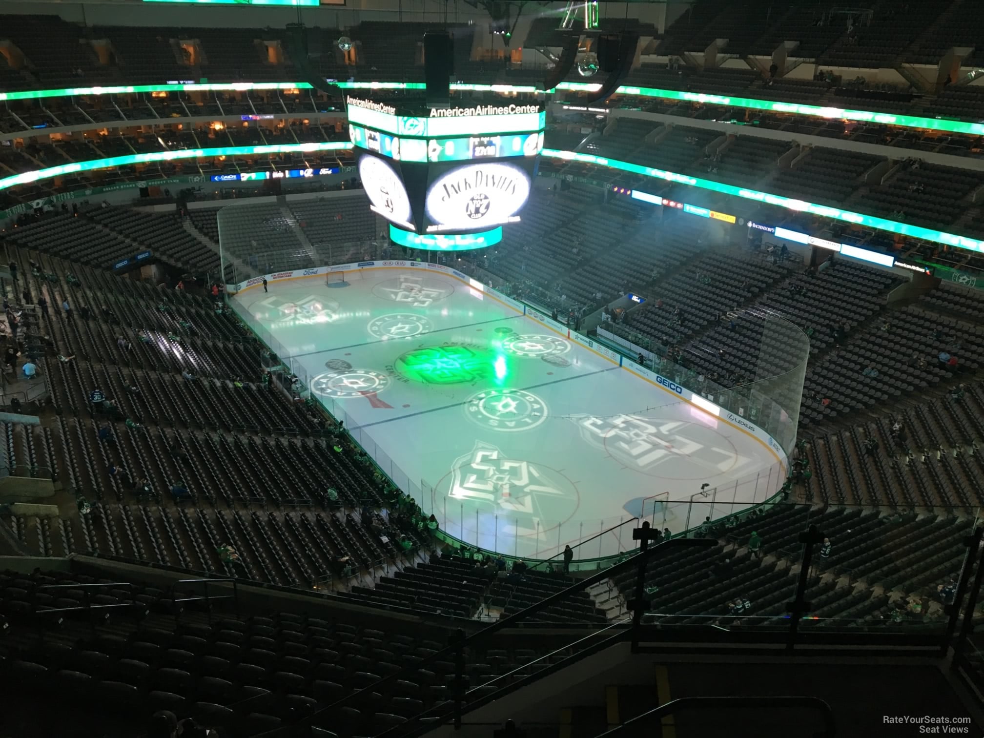 section 304, row k seat view  for hockey - american airlines center
