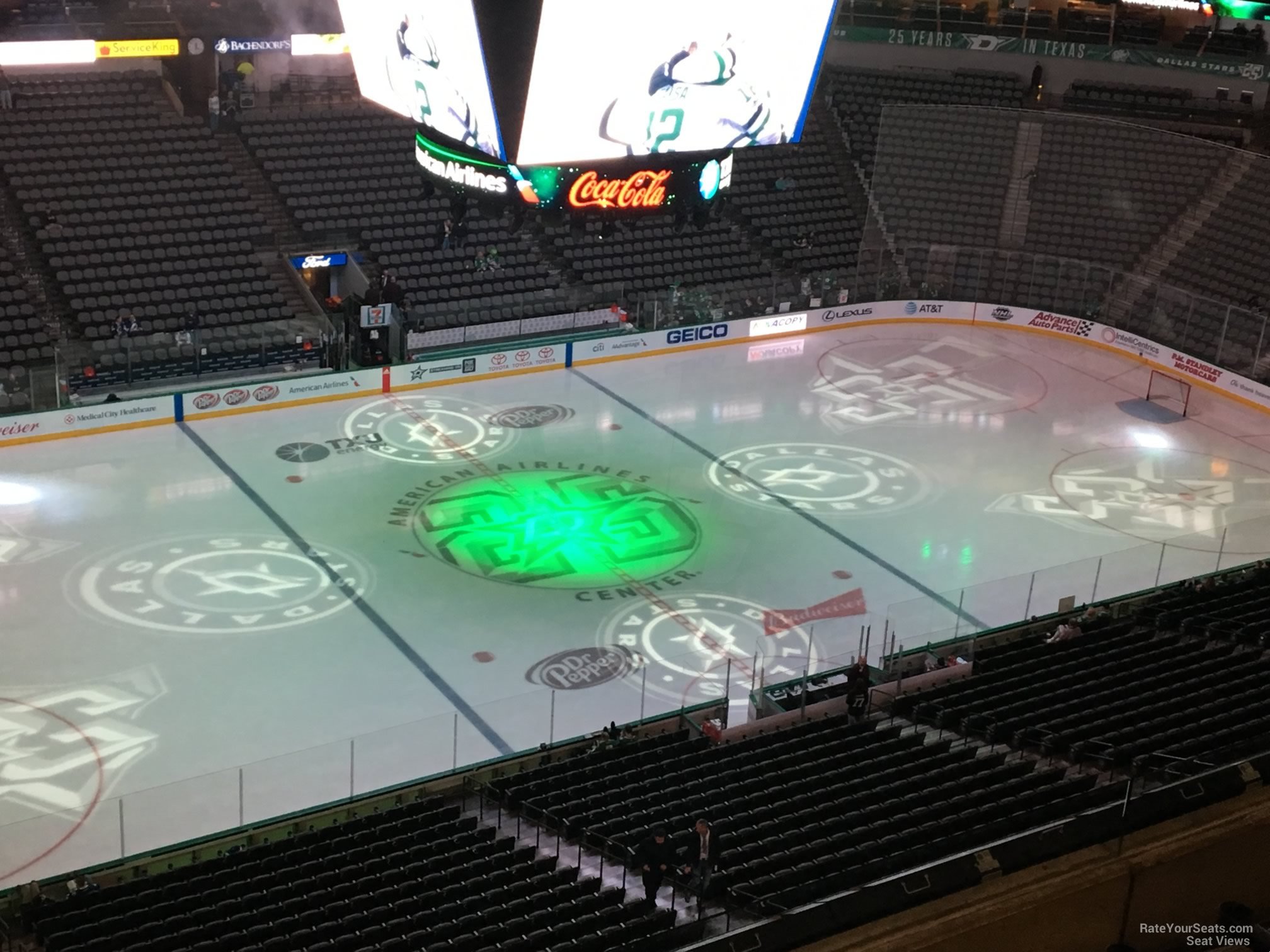 section 312, row d seat view  for hockey - american airlines center