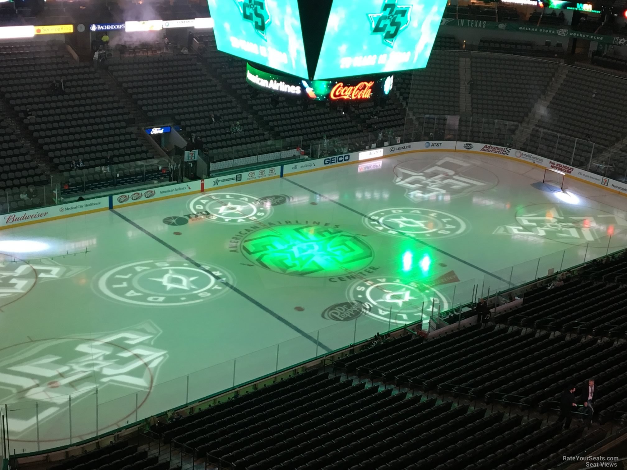 section 313, row d seat view  for hockey - american airlines center