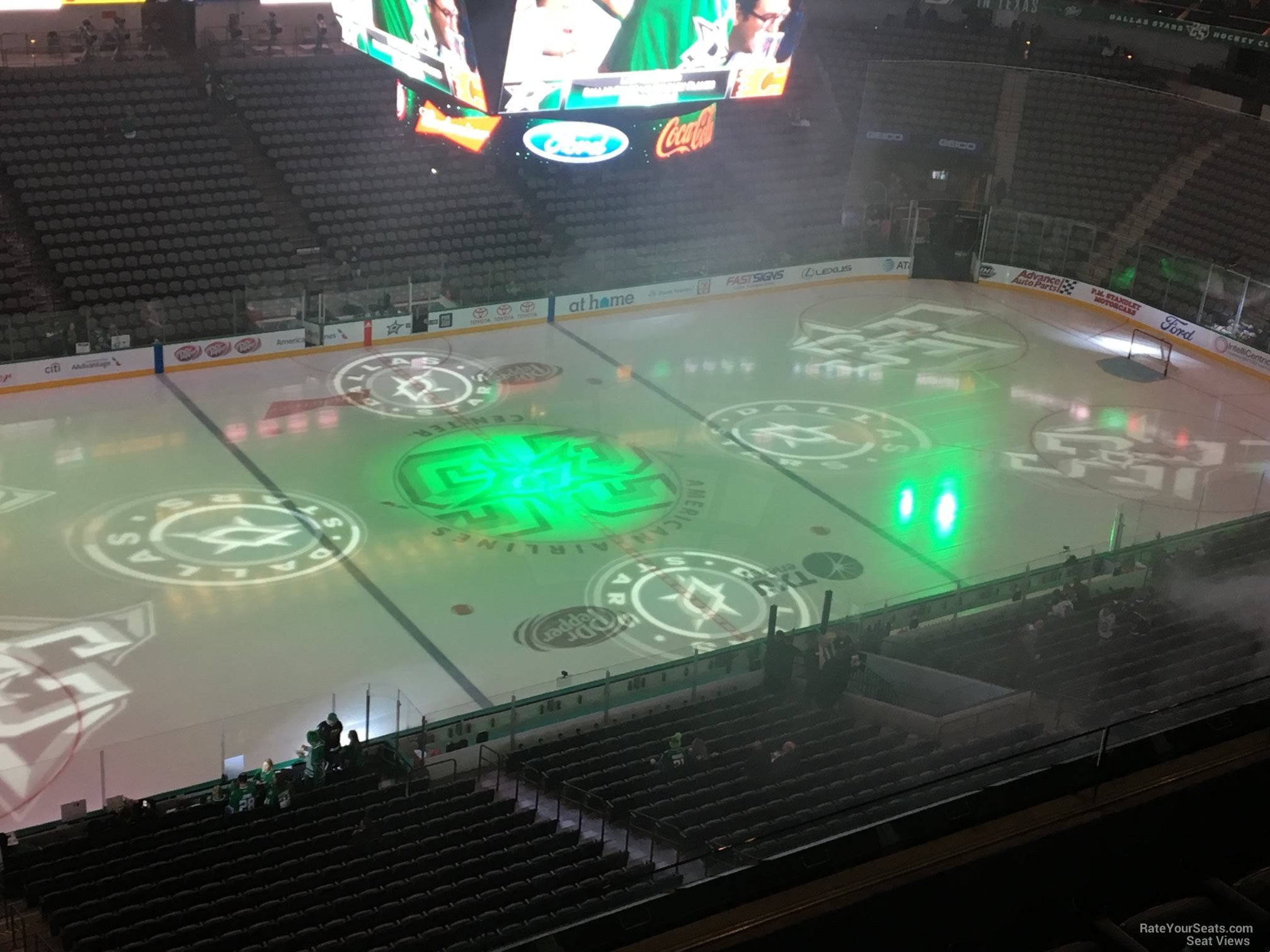 section 329, row d seat view  for hockey - american airlines center