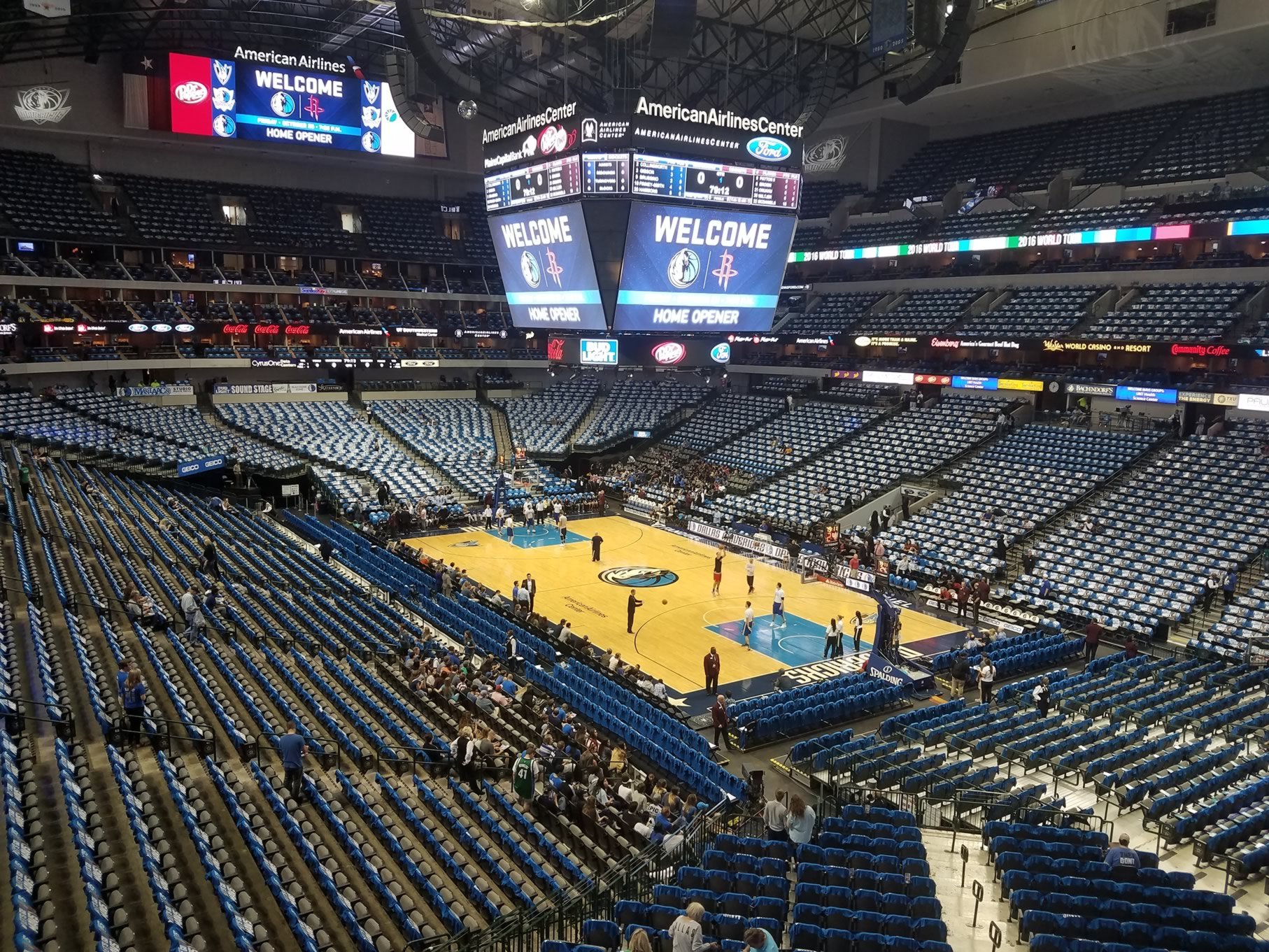 section 205, row a seat view  for basketball - american airlines center