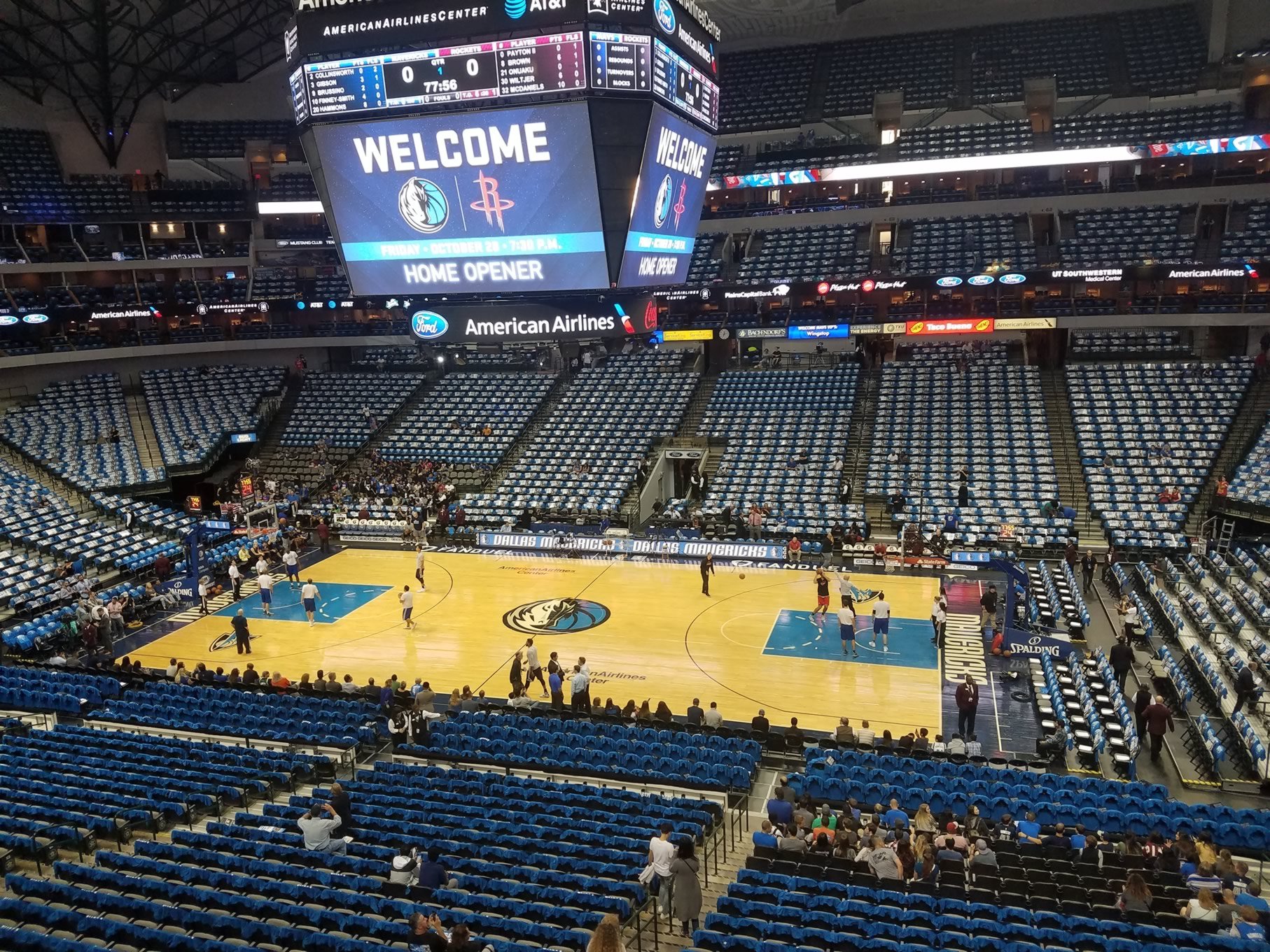 section 208, row a seat view  for basketball - american airlines center