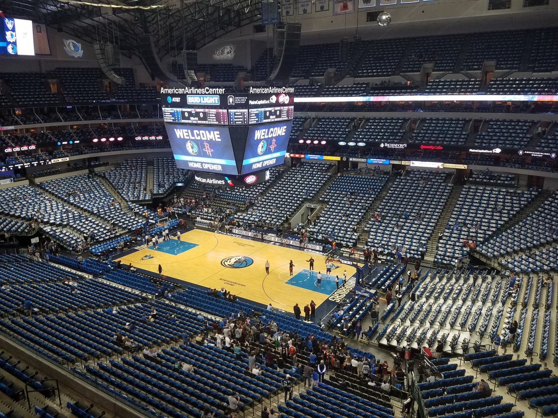 section 306, row a seat view  for basketball - american airlines center