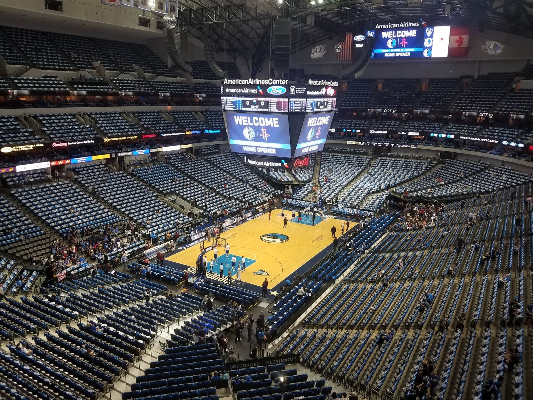 section 315, row a seat view  for basketball - american airlines center